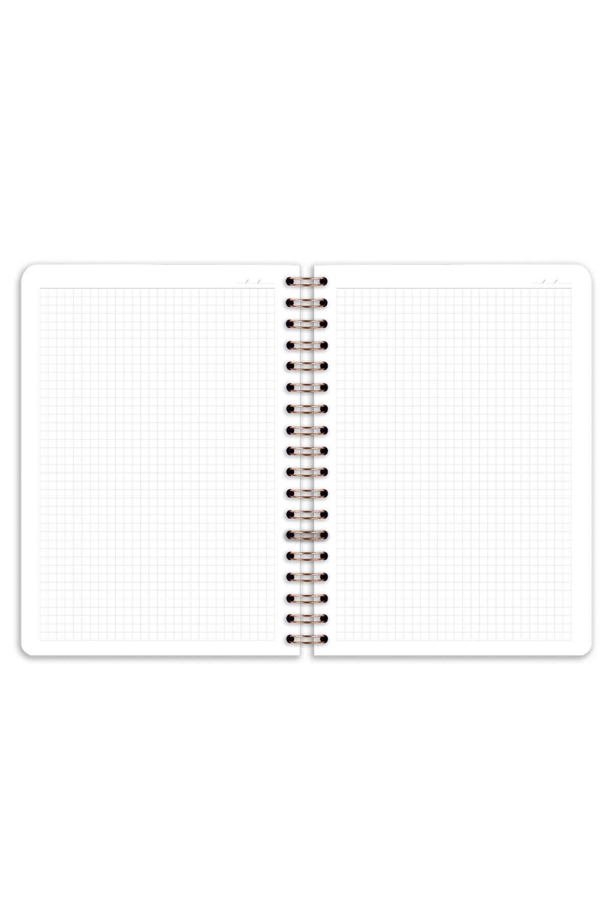Matt Notebook B5 17x24 cm Spiralli Lastikli Kareli Tarihsiz Not Defteri Disko Topu
