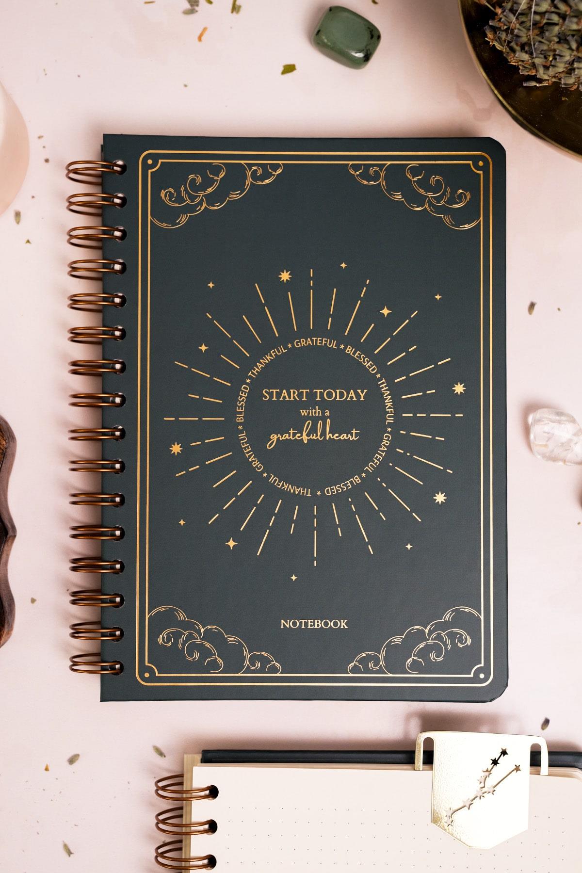 Matt Notebook Bullet Journal Edition A5 15x21 cm Spiralli Noktalı Tarihsiz Not Defteri Güneş Bulut