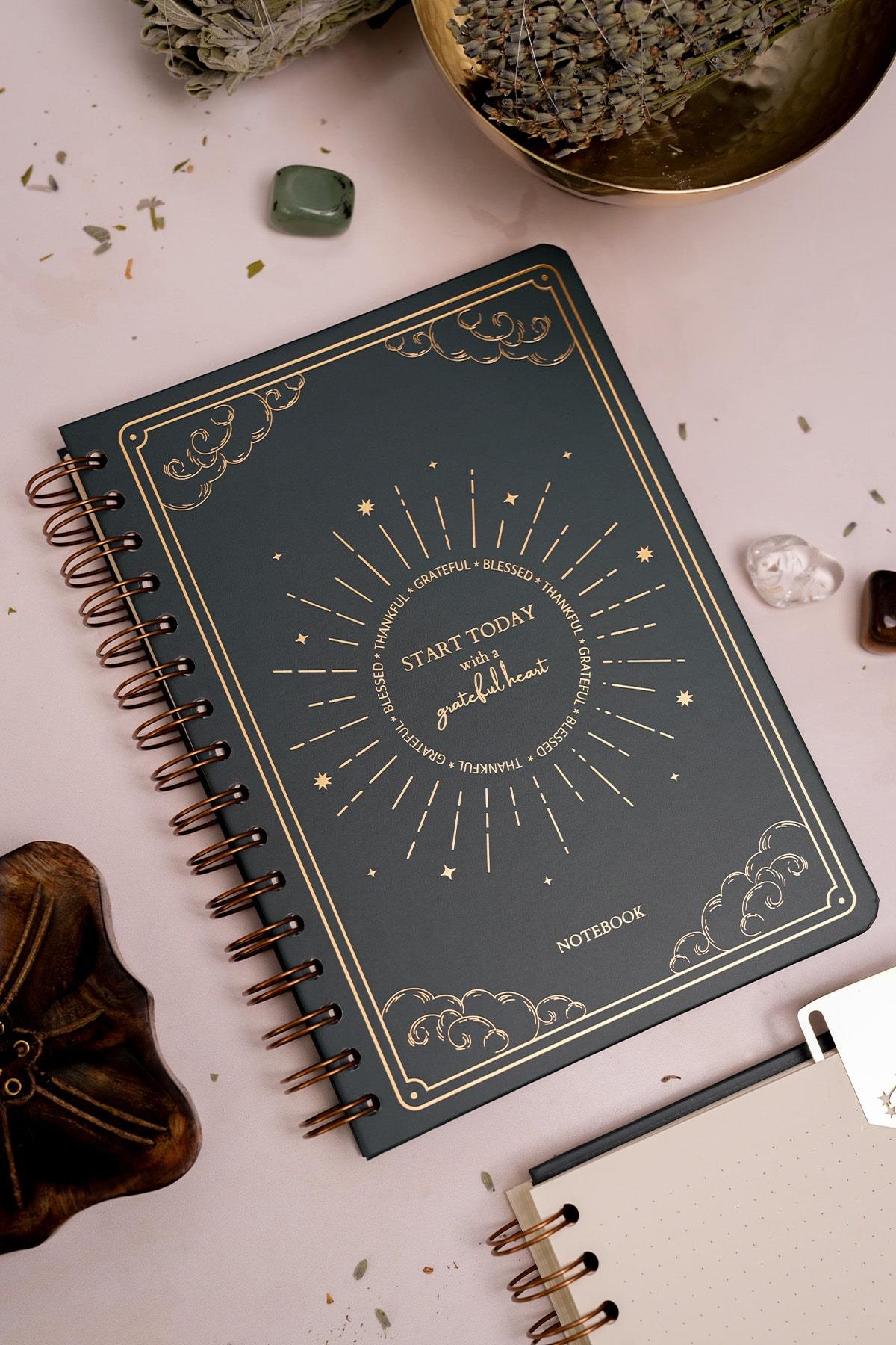 Matt Notebook Bullet Journal Edition A5 15x21 cm Spiralli Noktalı Tarihsiz Not Defteri Güneş Bulut