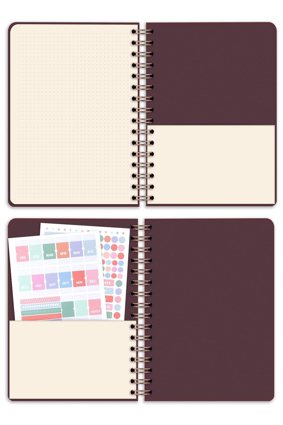 Matt Notebook Bullet Journal Edition A5 15x21 cm Spiralli Noktalı Tarihsiz Not Defteri Güneş