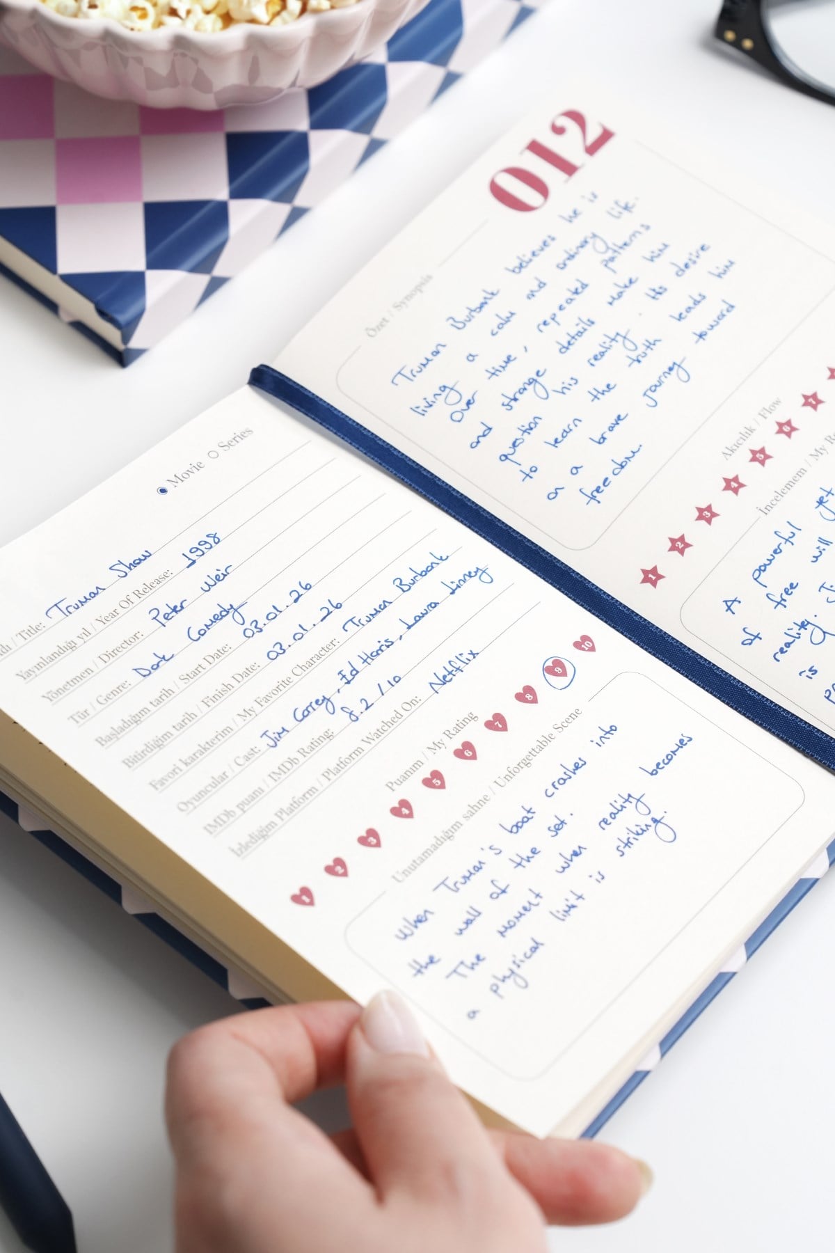 Matt Notebook Film & Dizi Günlüğü - Movie & Series Journal Lacivert