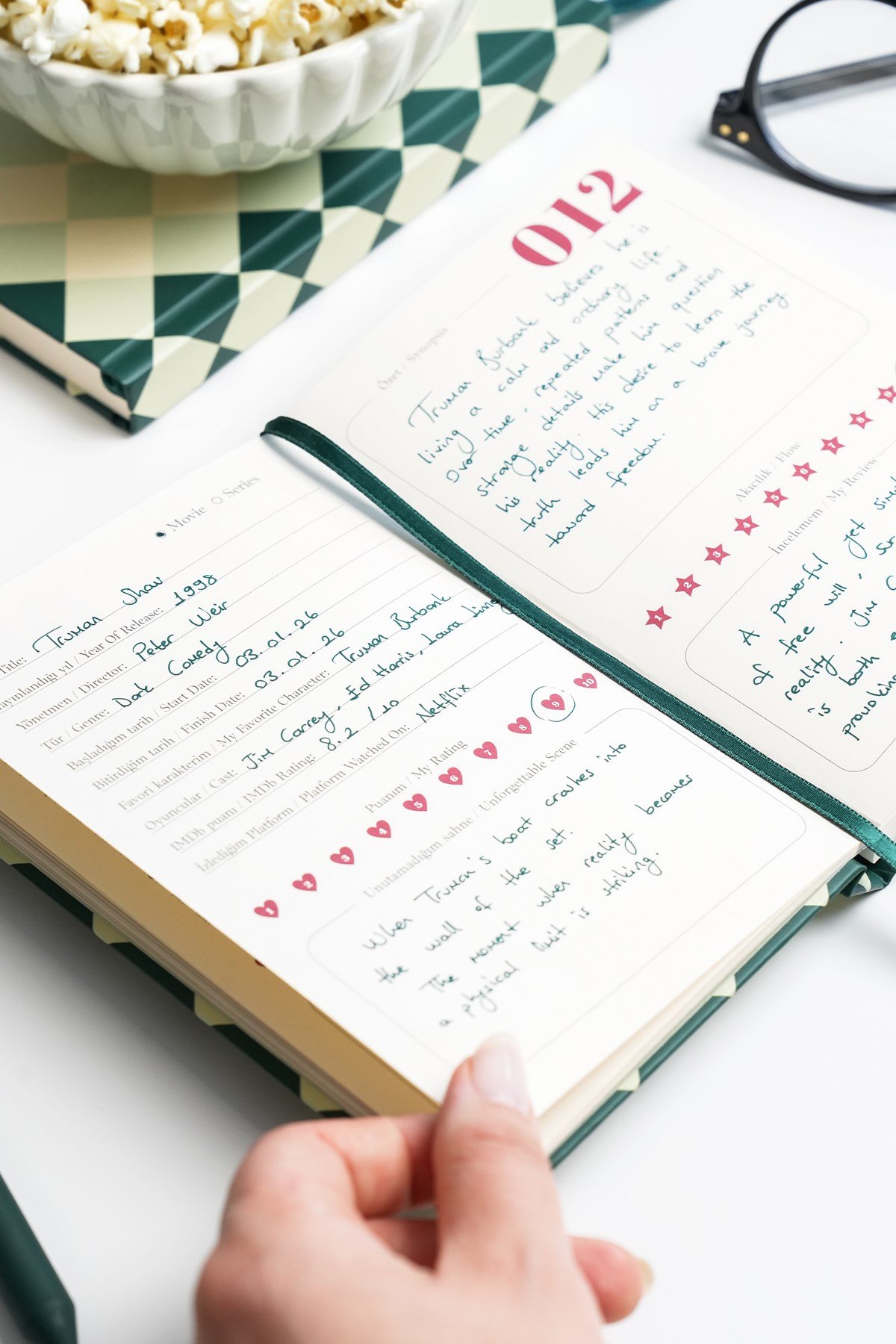 Matt Notebook Film & Dizi Günlüğü - Movie & Series Journal Yeşil