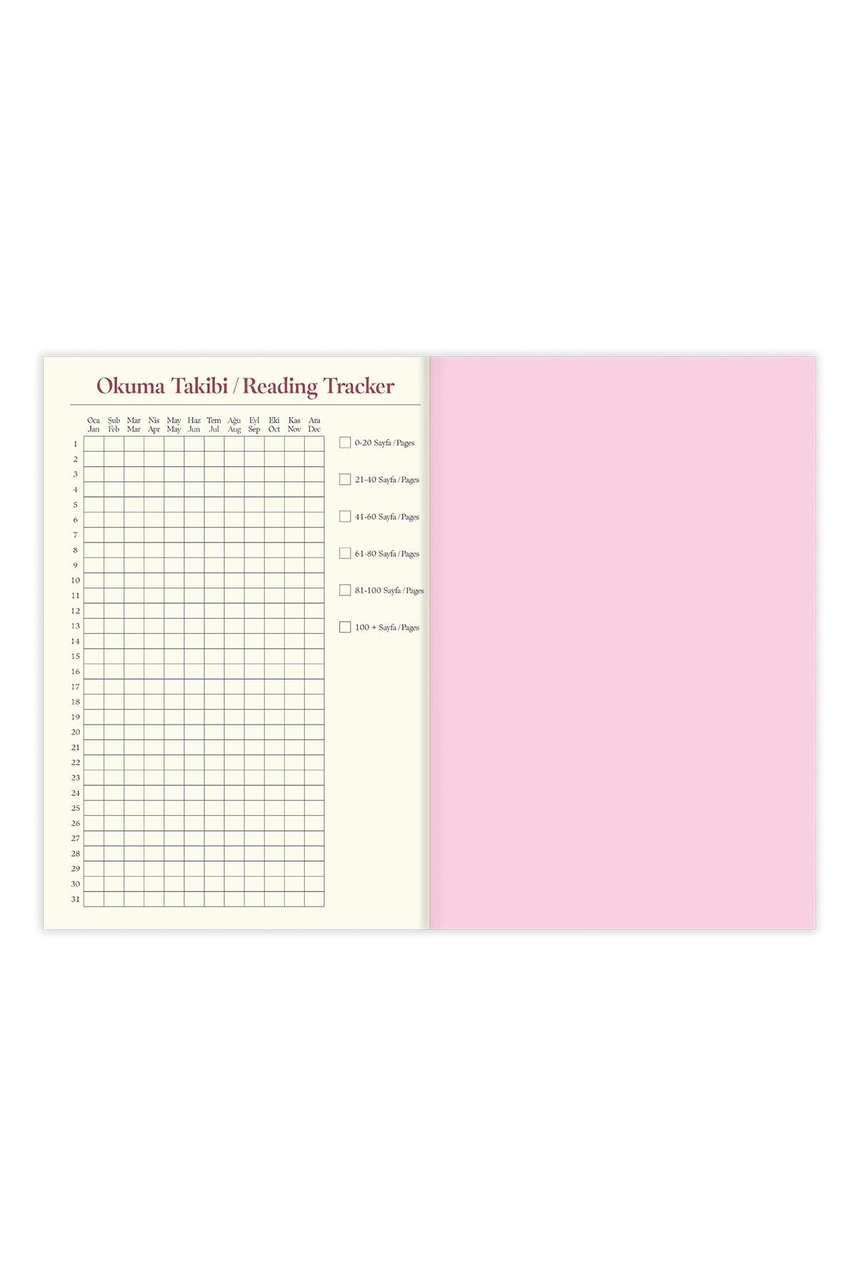Matt Notebook Kitap Okuma Günlüğü Reading Journal Bordo