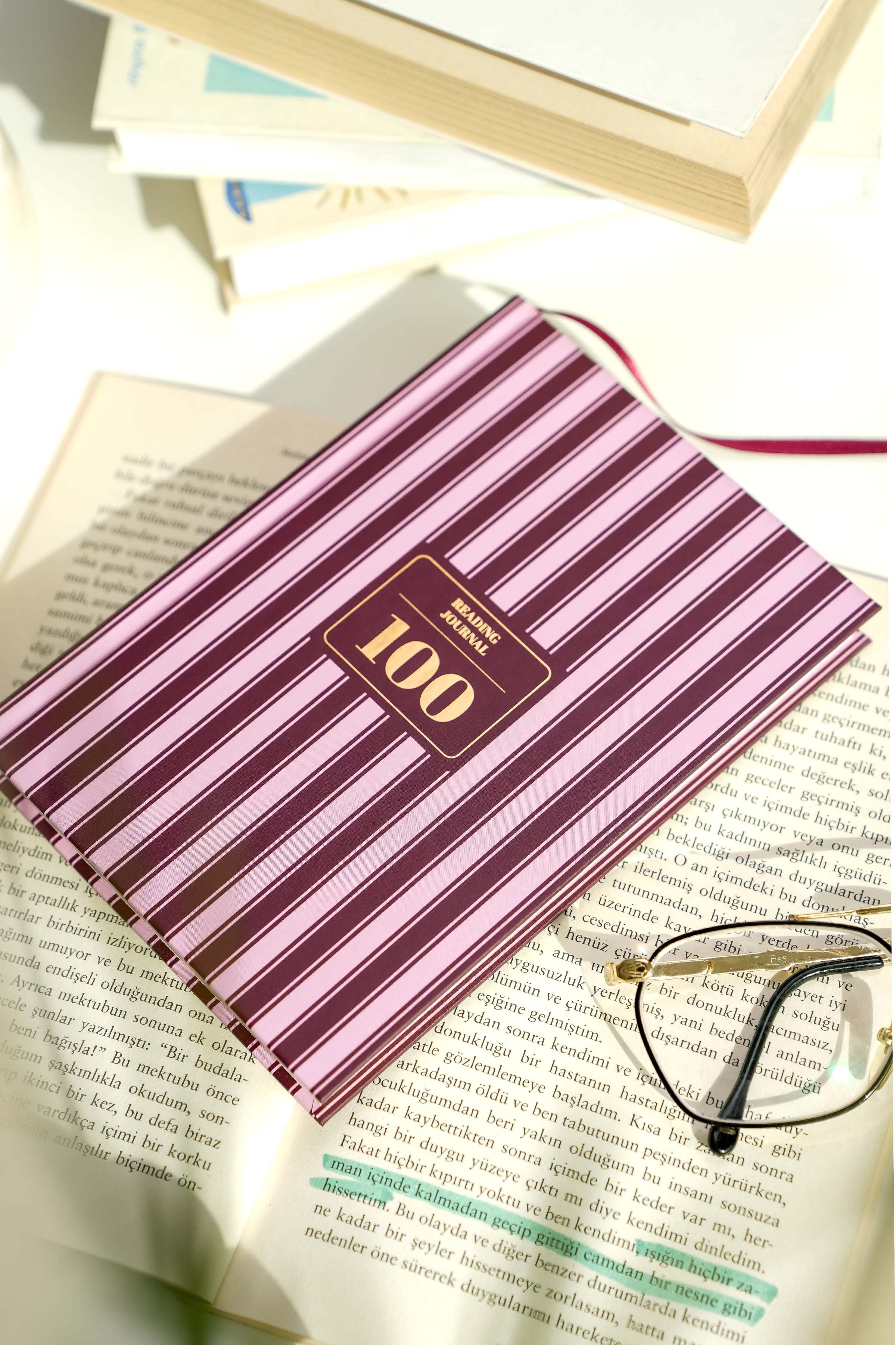 Matt Notebook Kitap Okuma Günlüğü Reading Journal Bordo
