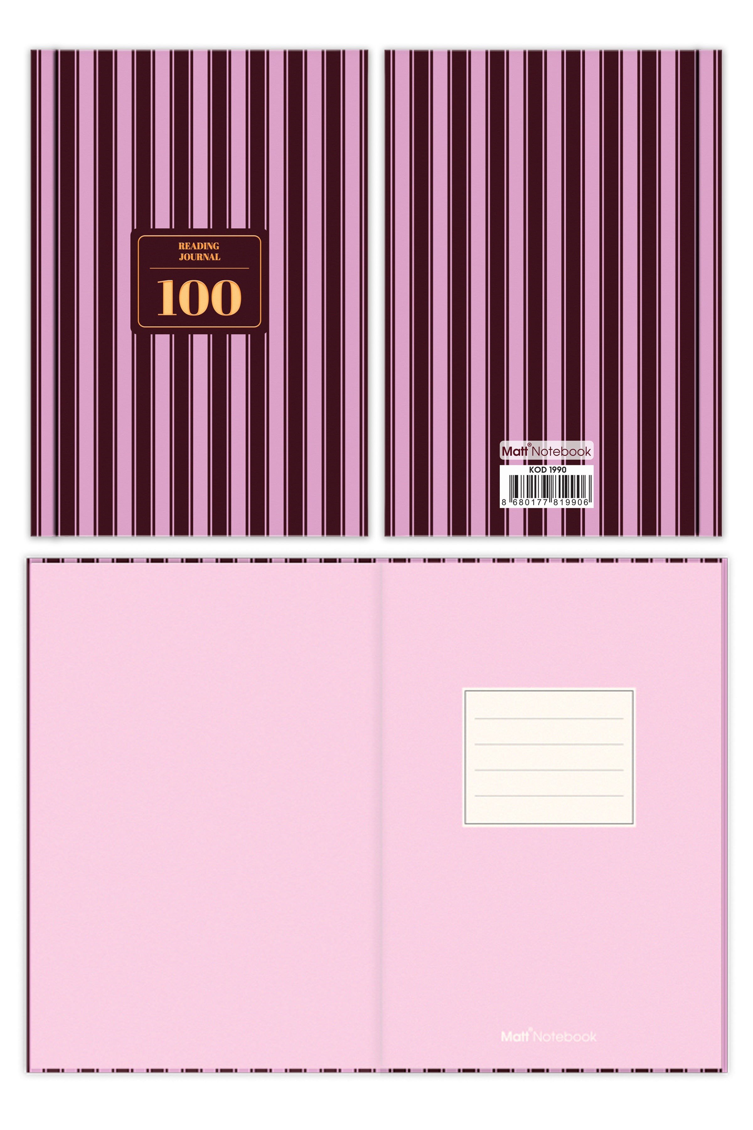 Matt Notebook Kitap Okuma Günlüğü Reading Journal Bordo