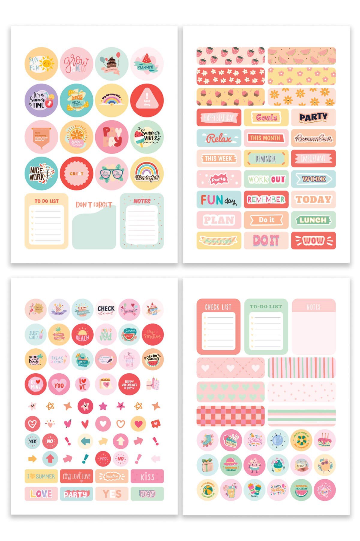 Matt Notebook Sticker Book 828 Adet Renkli Etiket Defteri