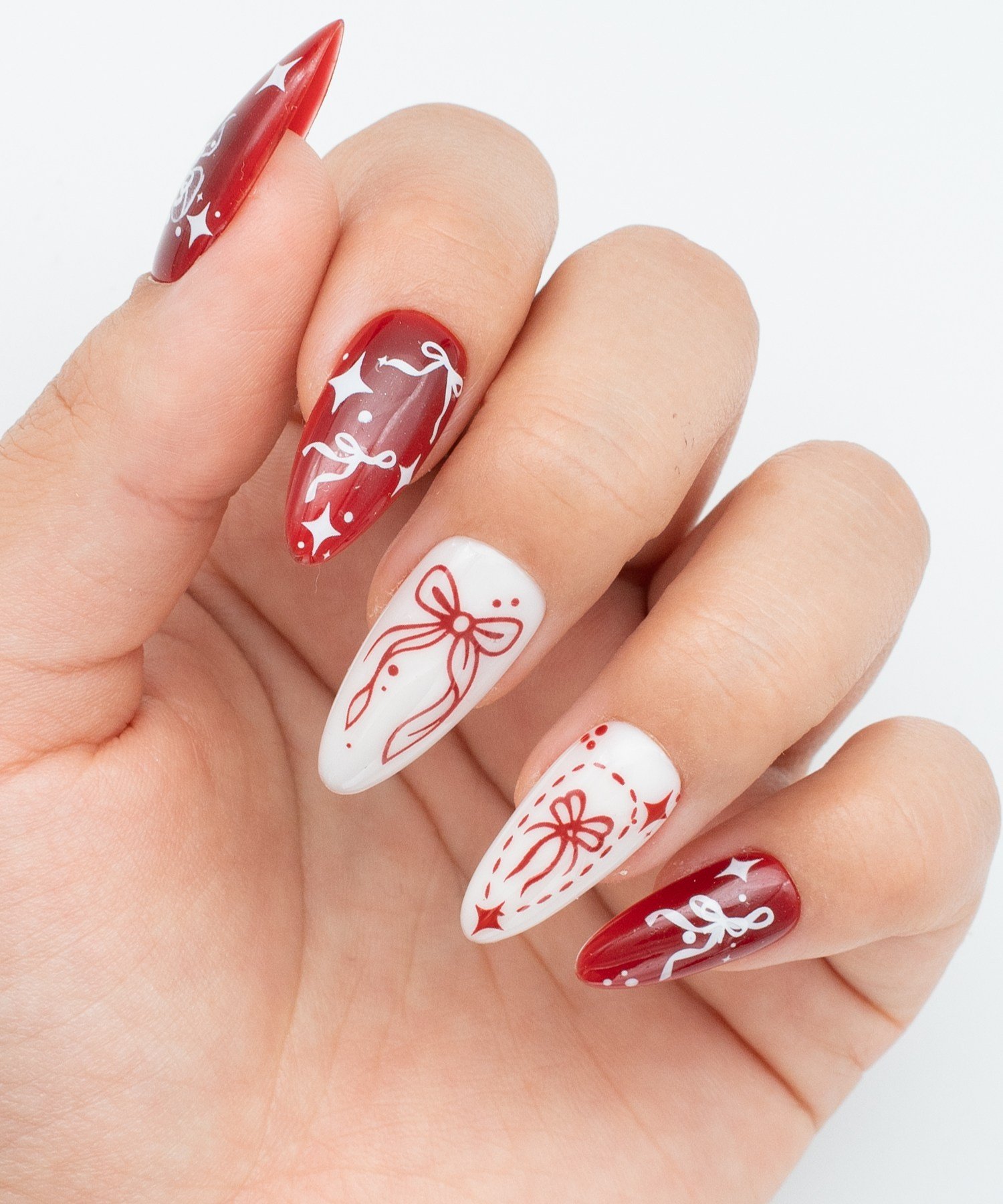 Lovely Ribbon Protez Jel Takma  Tırnak - El Yapımı  Kalıcı Oje 3D Nail Art Coquette - NC237
