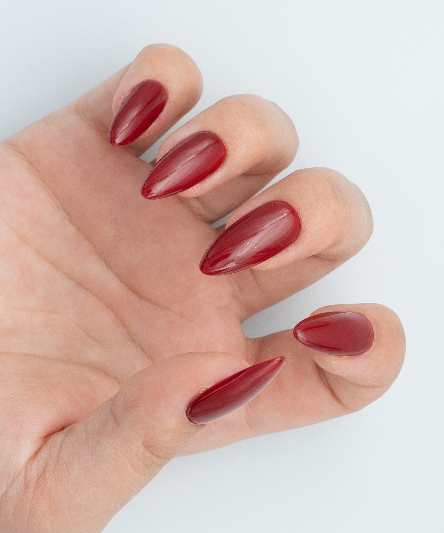 Maroon Love Protez Jel Takma  Tırnak - El Yapımı  Kalıcı Oje Nail Art - NC156