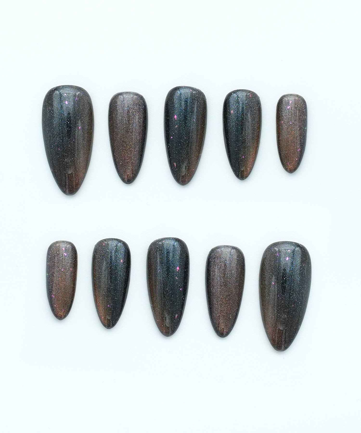 Nebula Protez Jel Takma  Tırnak - El Yapımı  Kalıcı Oje Nail Art Cat Eye - NC217