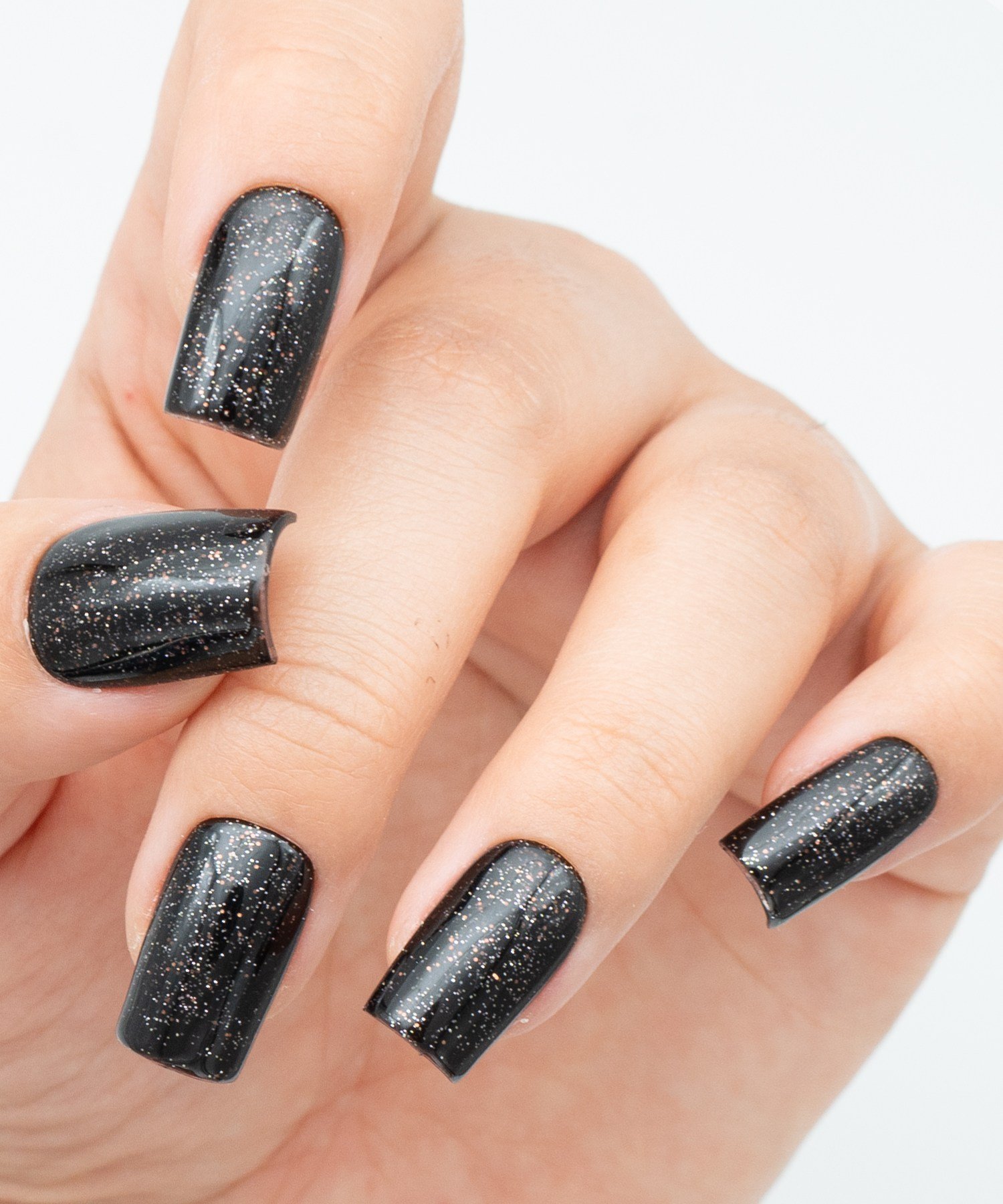 Night Glitter Protez Jel Takma  Tırnak - El Yapımı  Kalıcı Oje Nail Art - NC233