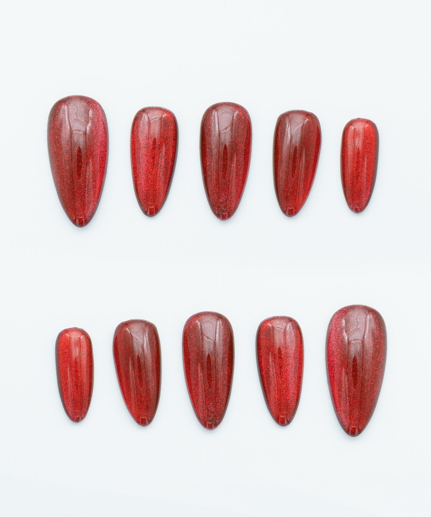 Protez Jel Takma  Tırnak - El Yapımı  Kalıcı Oje Nail Art Cat Eye - NC204