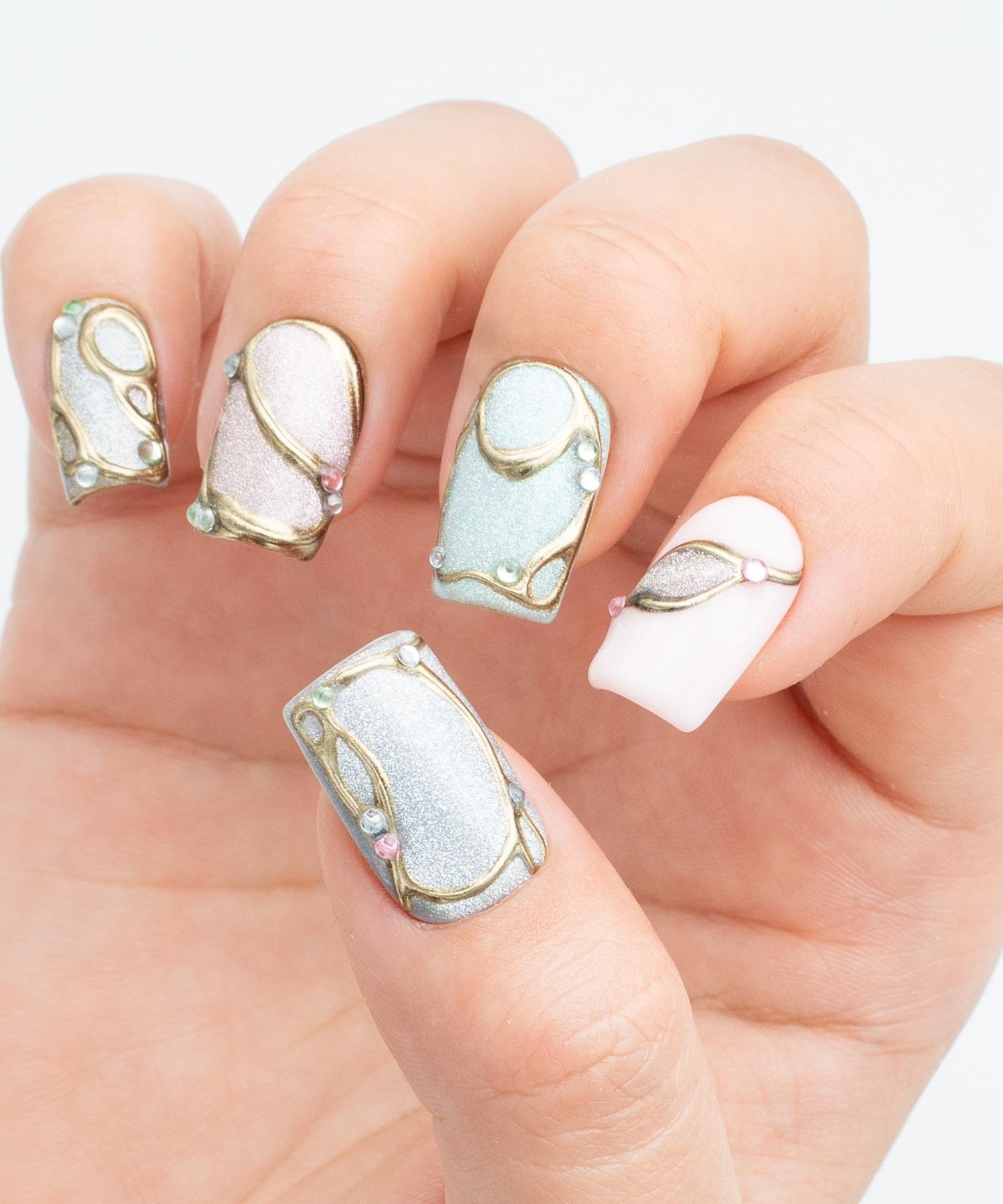 Protez Jel Takma Tırnak - El Yapımı Kalıcı Oje Nail Art - NC203