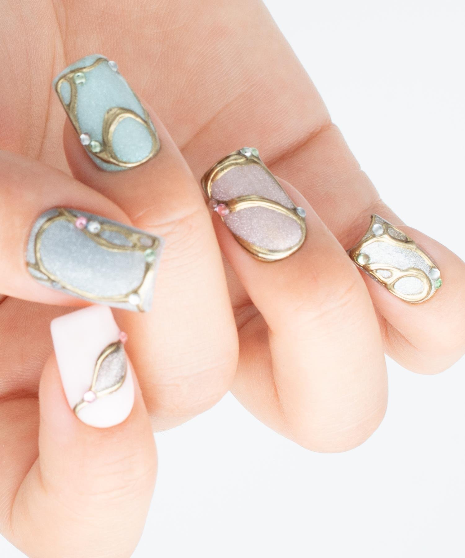 Protez Jel Takma Tırnak - El Yapımı Kalıcı Oje Nail Art - NC203