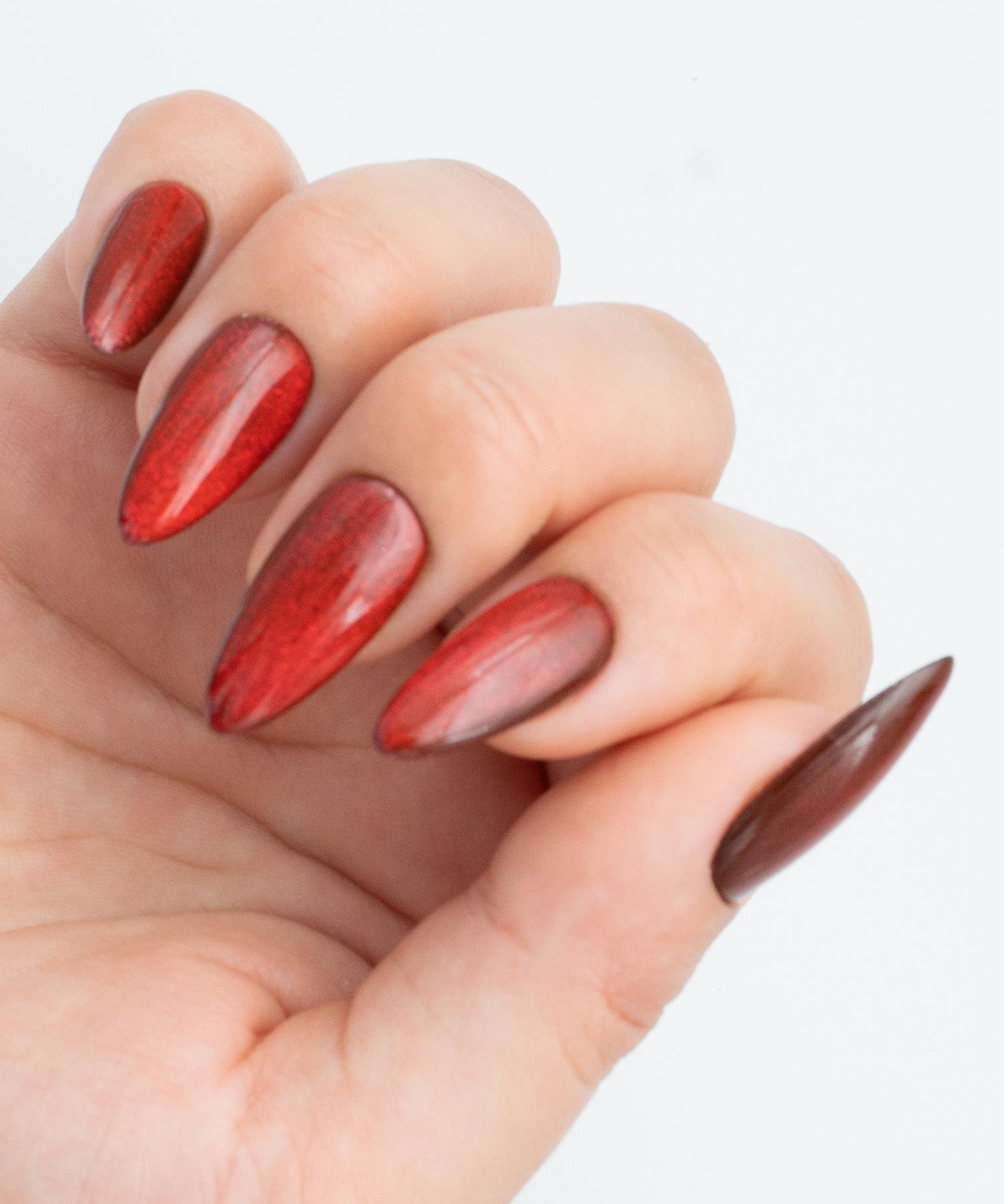 Protez Jel Takma  Tırnak - El Yapımı  Kalıcı Oje Nail Art Cat Eye - NC204