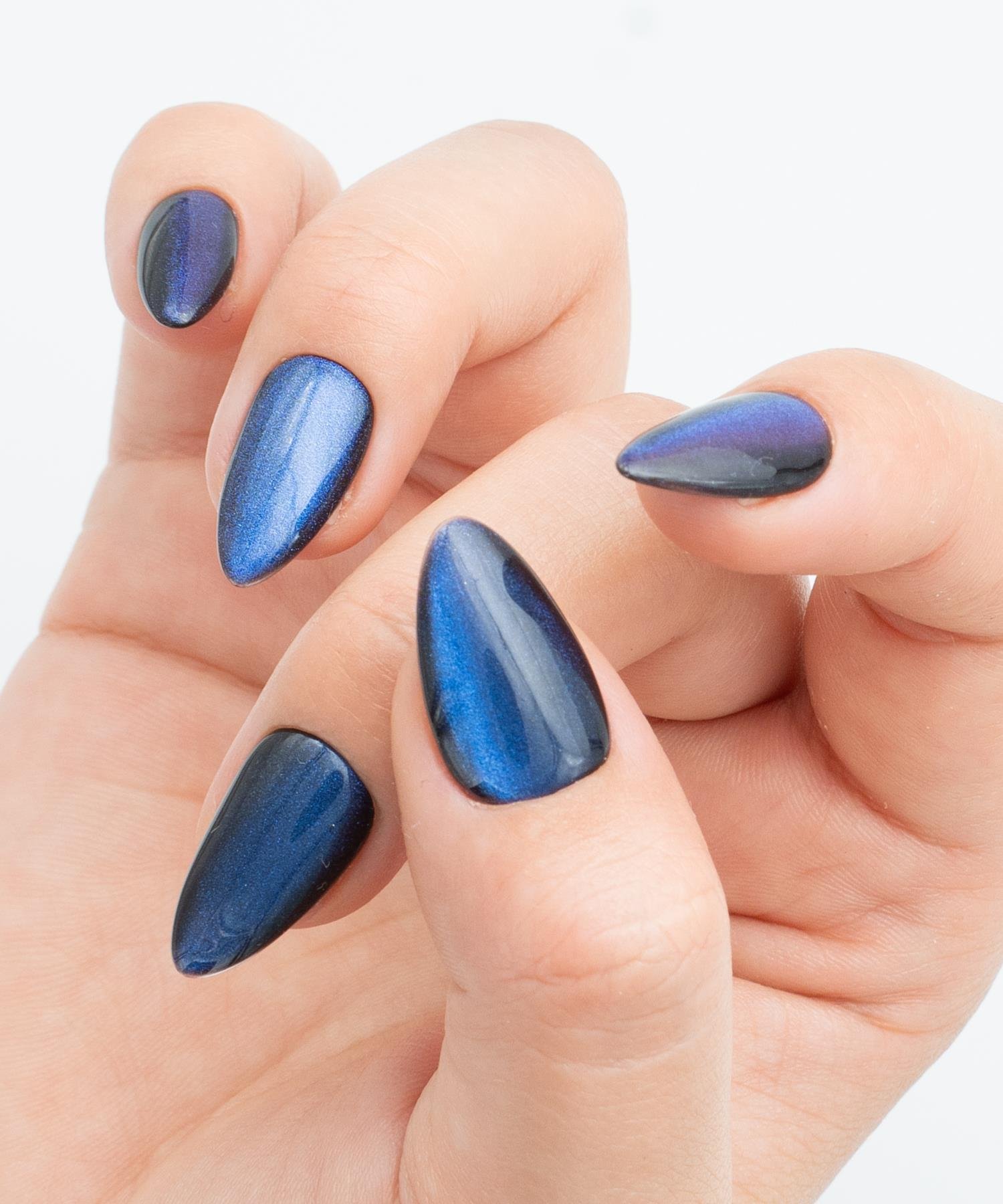 Protez Jel Takma  Tırnak - El Yapımı  Kalıcı Oje Nail Art Cat Eye - NC213