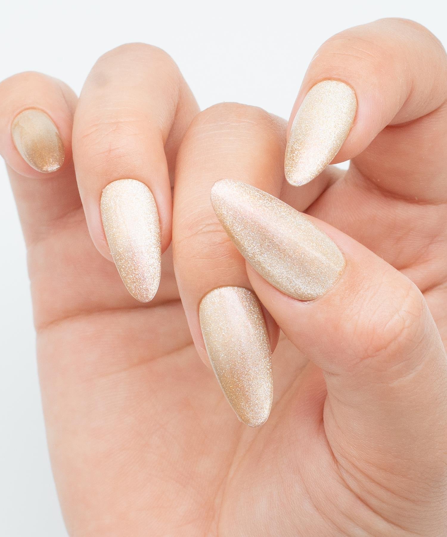 Protez Jel Takma  Tırnak - El Yapımı  Kalıcı Oje Nail Art Cat Eye - NC205