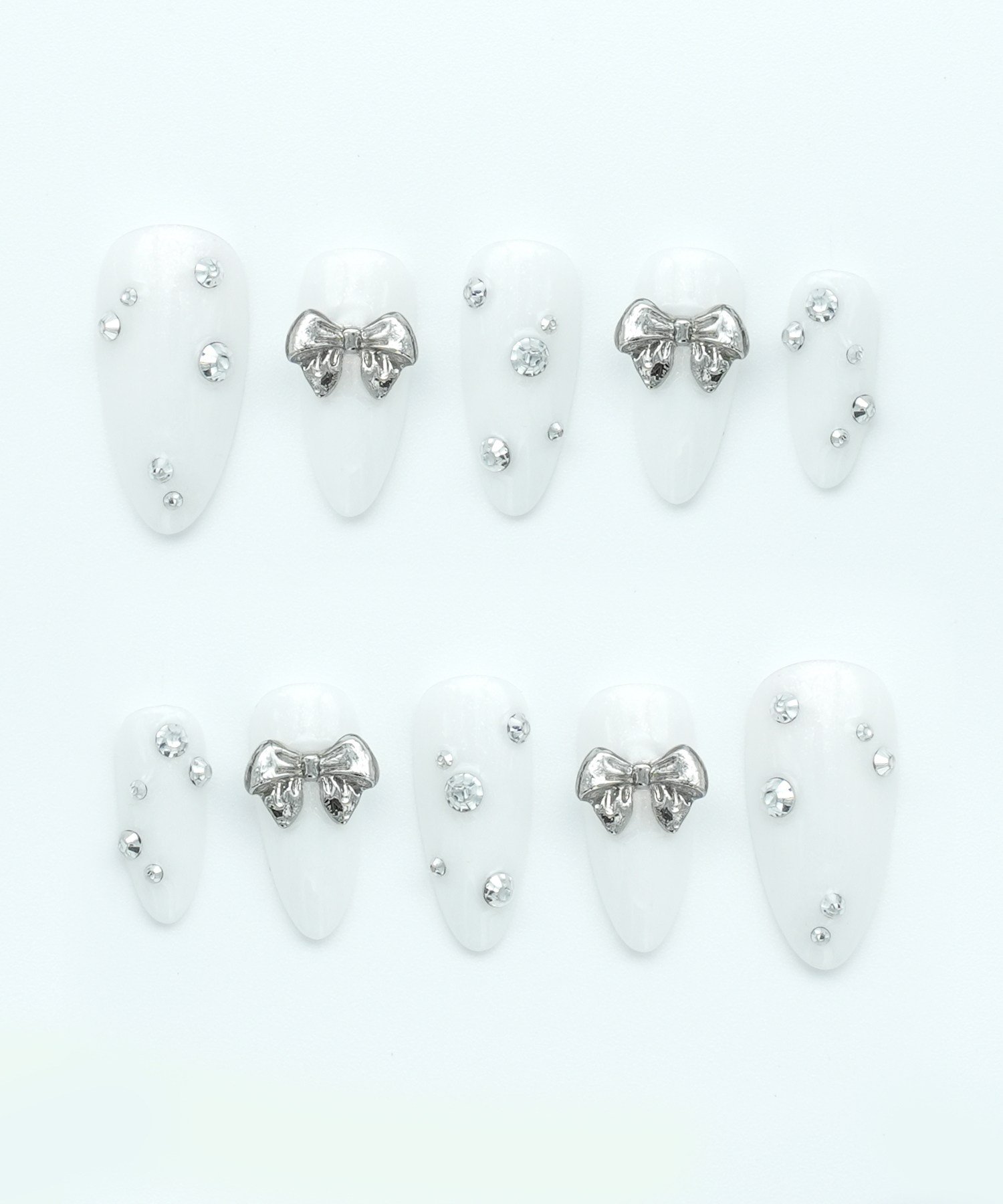 Ribbon Charm Protez Jel Takma Tırnak - El Yapımı Kalıcı Oje Nail Art - NC227