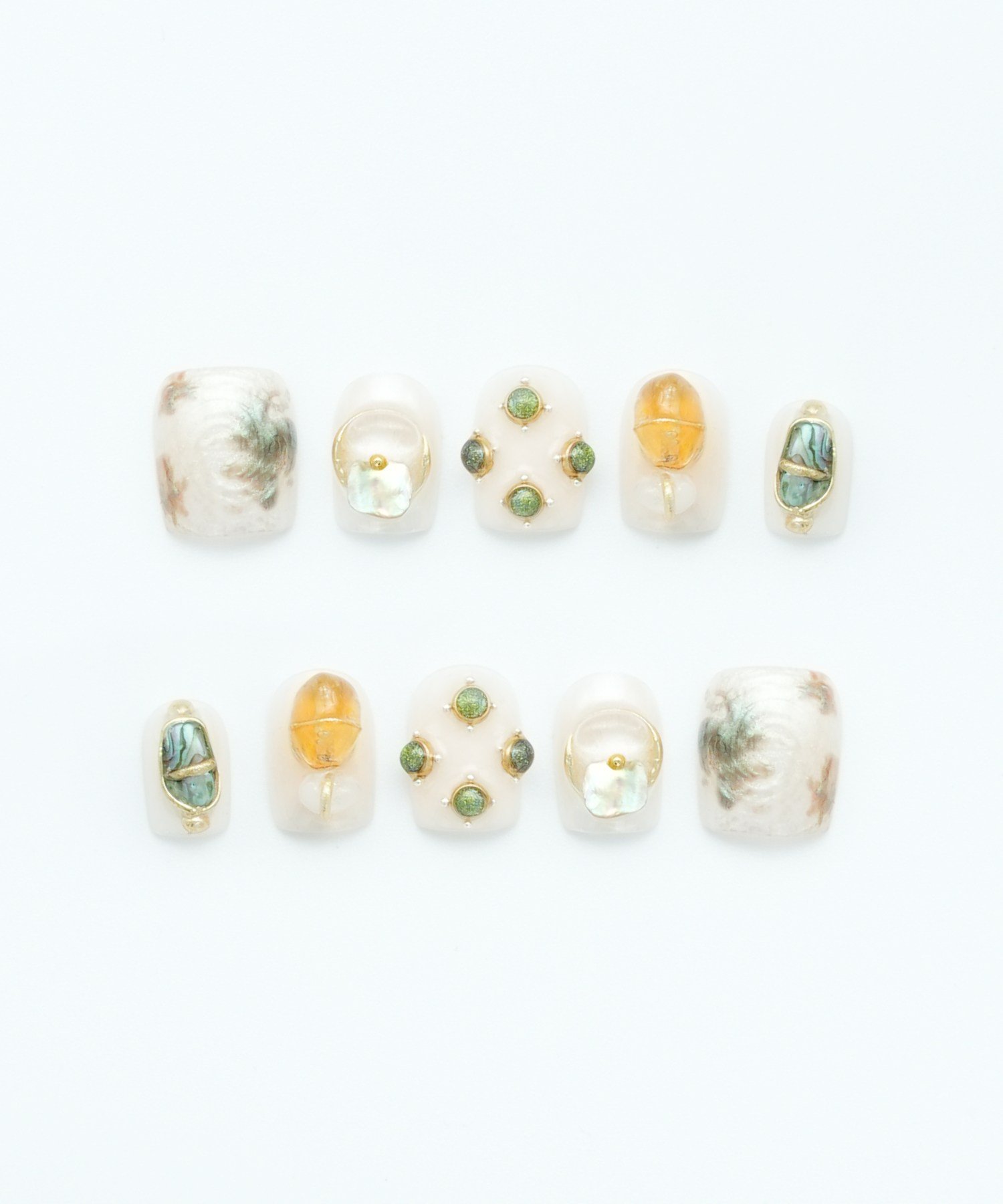 Royal Stones - El Yapımı Tekrar Kullanılabilir Protez Takma Tırnak - NC290