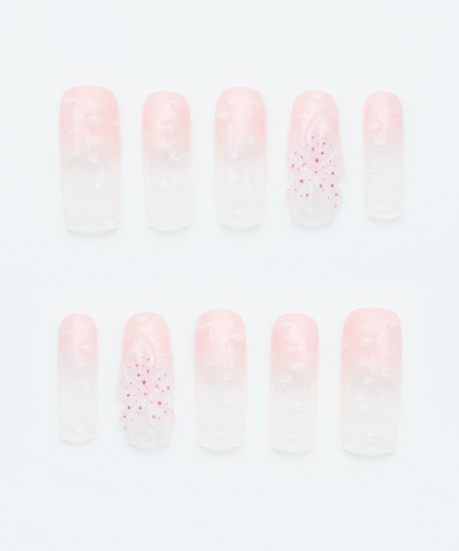 Soft Blossom Protez Jel Takma  Tırnak - El Yapımı  Kalıcı Oje 3D Nail Art Ombre - NC242