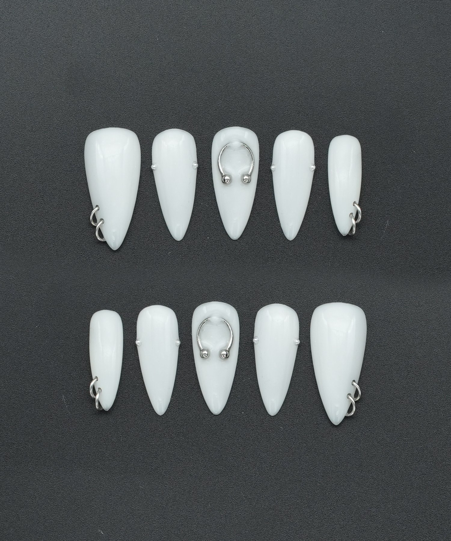 White Pierce - El Yapımı Tekrar Kullanılabilir Protez Takma Tırnak - NC272