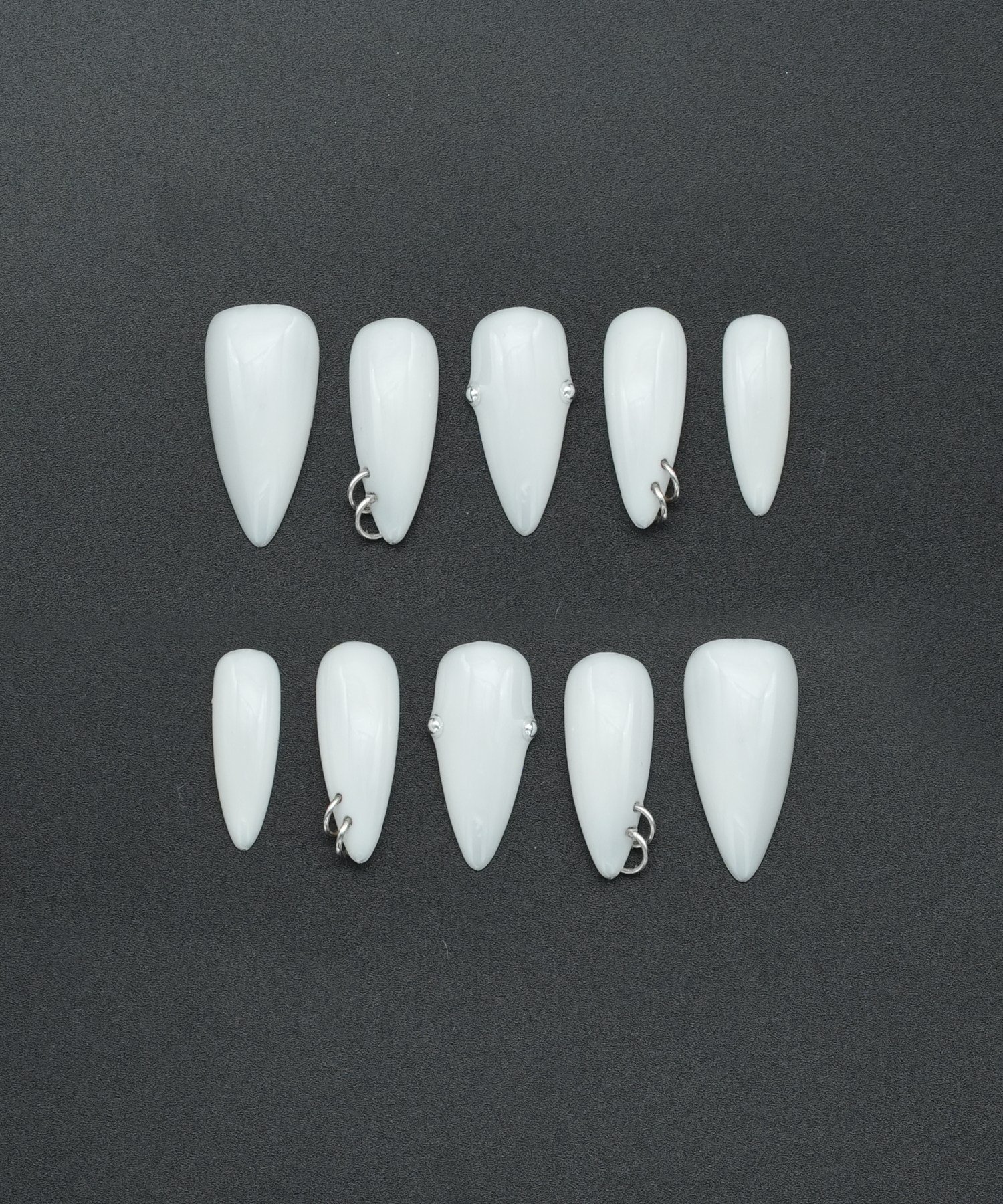 White Pierce II - El Yapımı Tekrar Kullanılabilir Protez Takma Tırnak - NC273