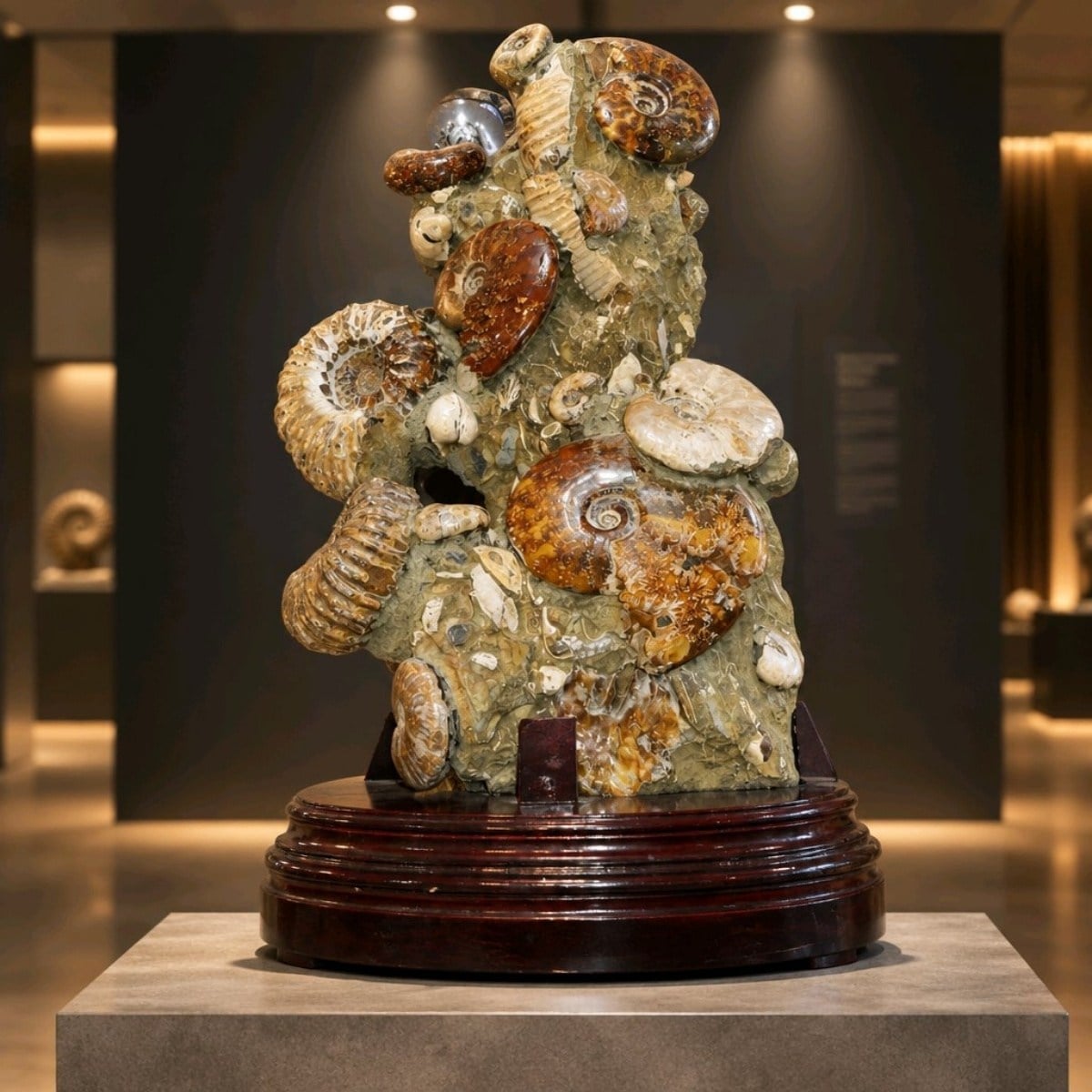 Ammonit Nautilus Koleksiyonluk Salon Taşı