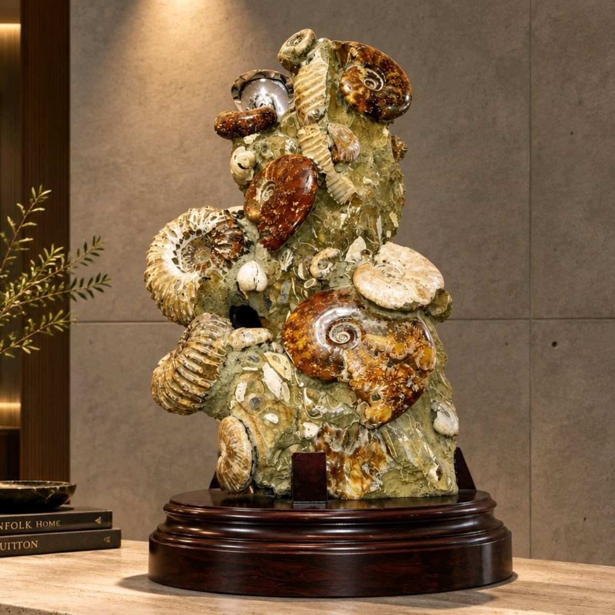 Ammonit Nautilus Koleksiyonluk Salon Taşı