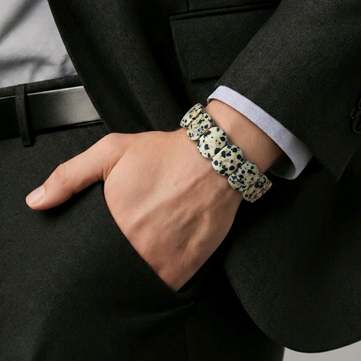 Dalmaçyalı Jasper Doğal Taş Bileklik – BLK1037