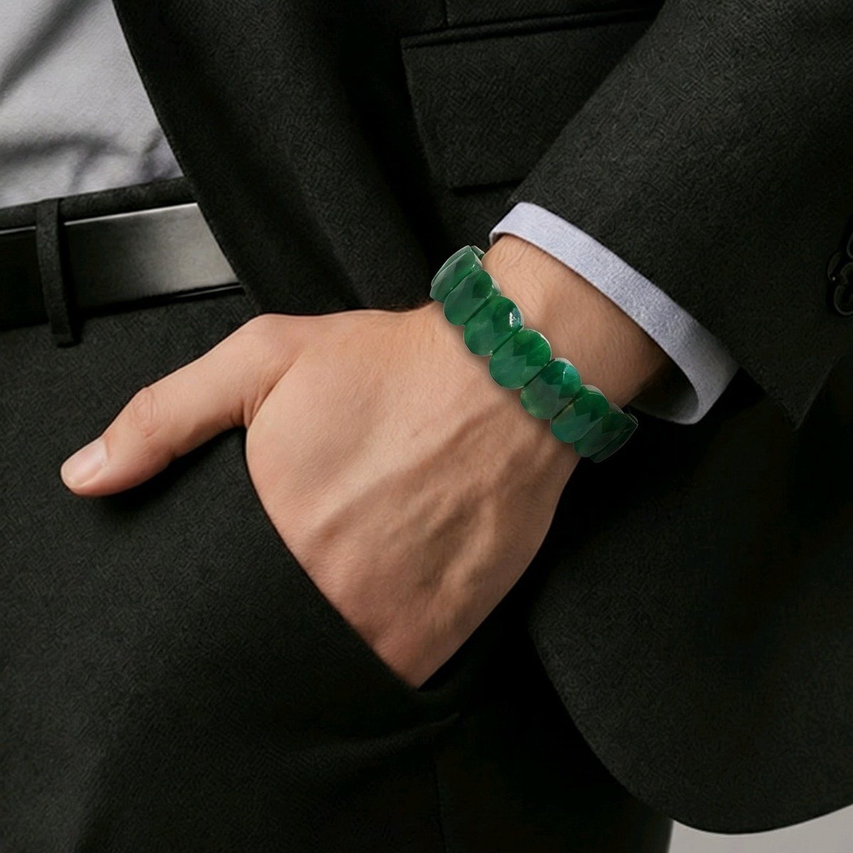 Diopsit Doğal Taş Rolex Modeli Bileklik – BLK1006
