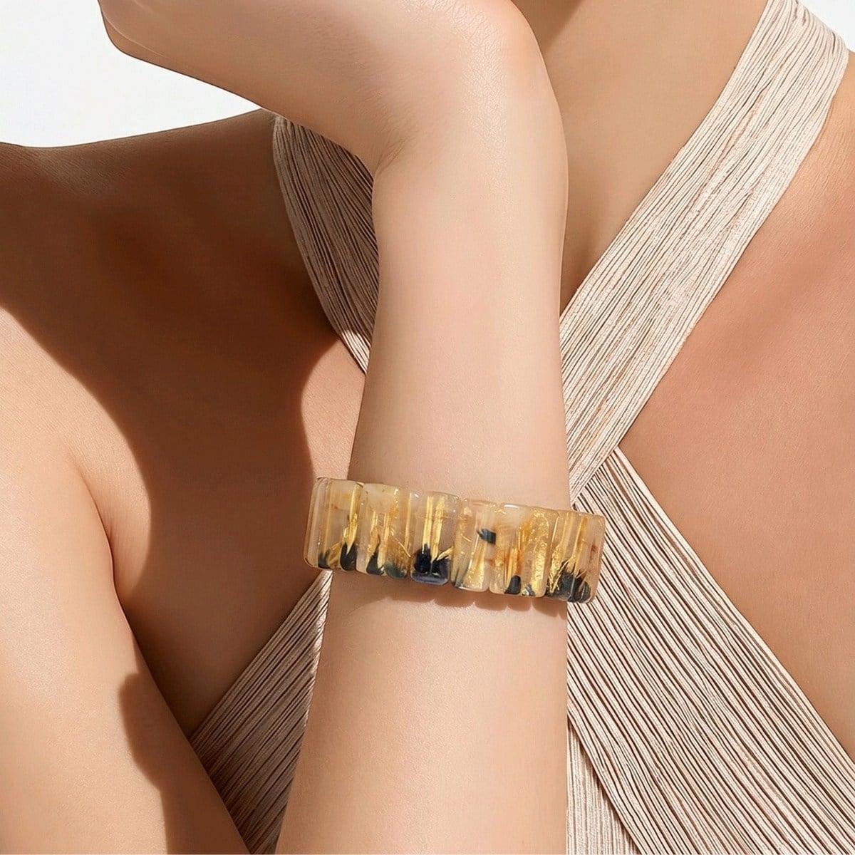 Gold Beril Doğal Taş Bileklik – BLK1054