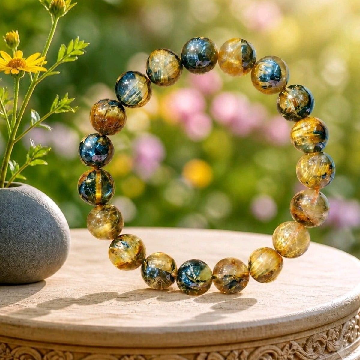 Gold Beril Doğal Taş Bileklik – BLK1058