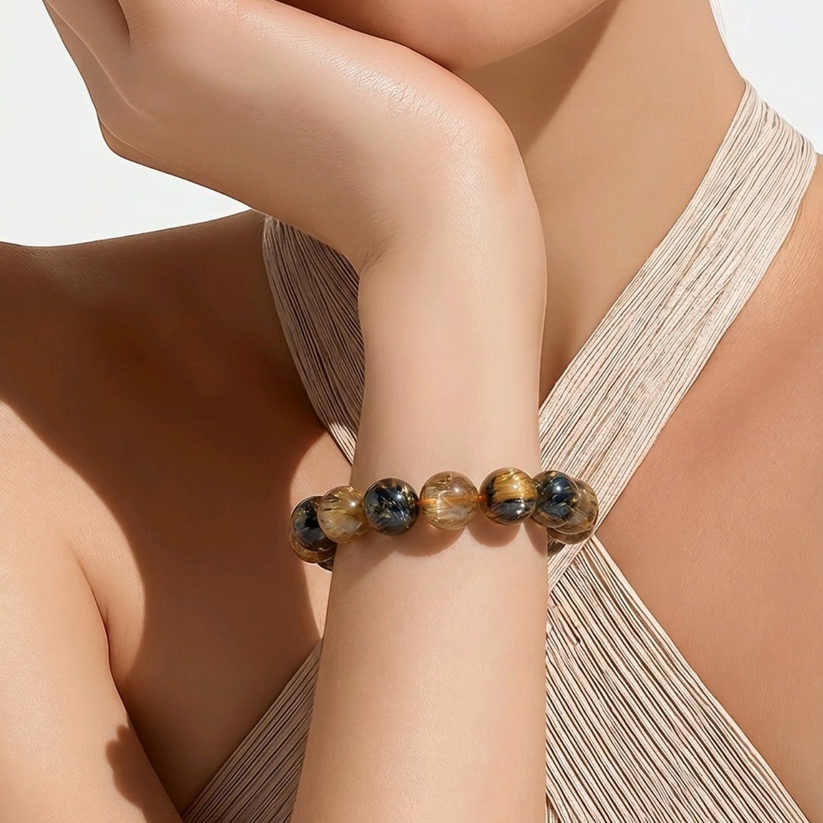 Gold Beril Doğal Taş Bileklik – BLK1058