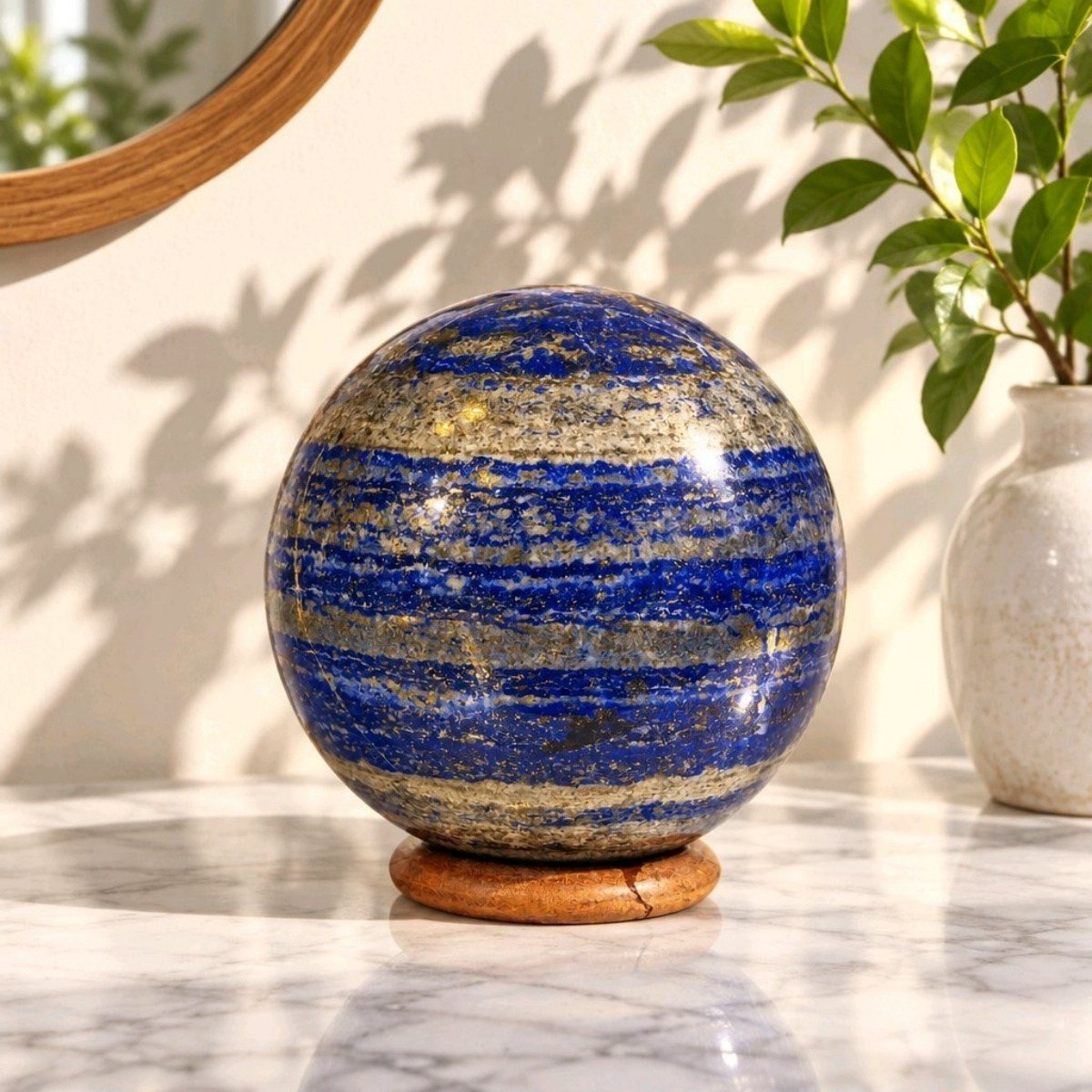 Lapis Lazuli Koleksiyonluk Doğal Taş Küre – MNR1241