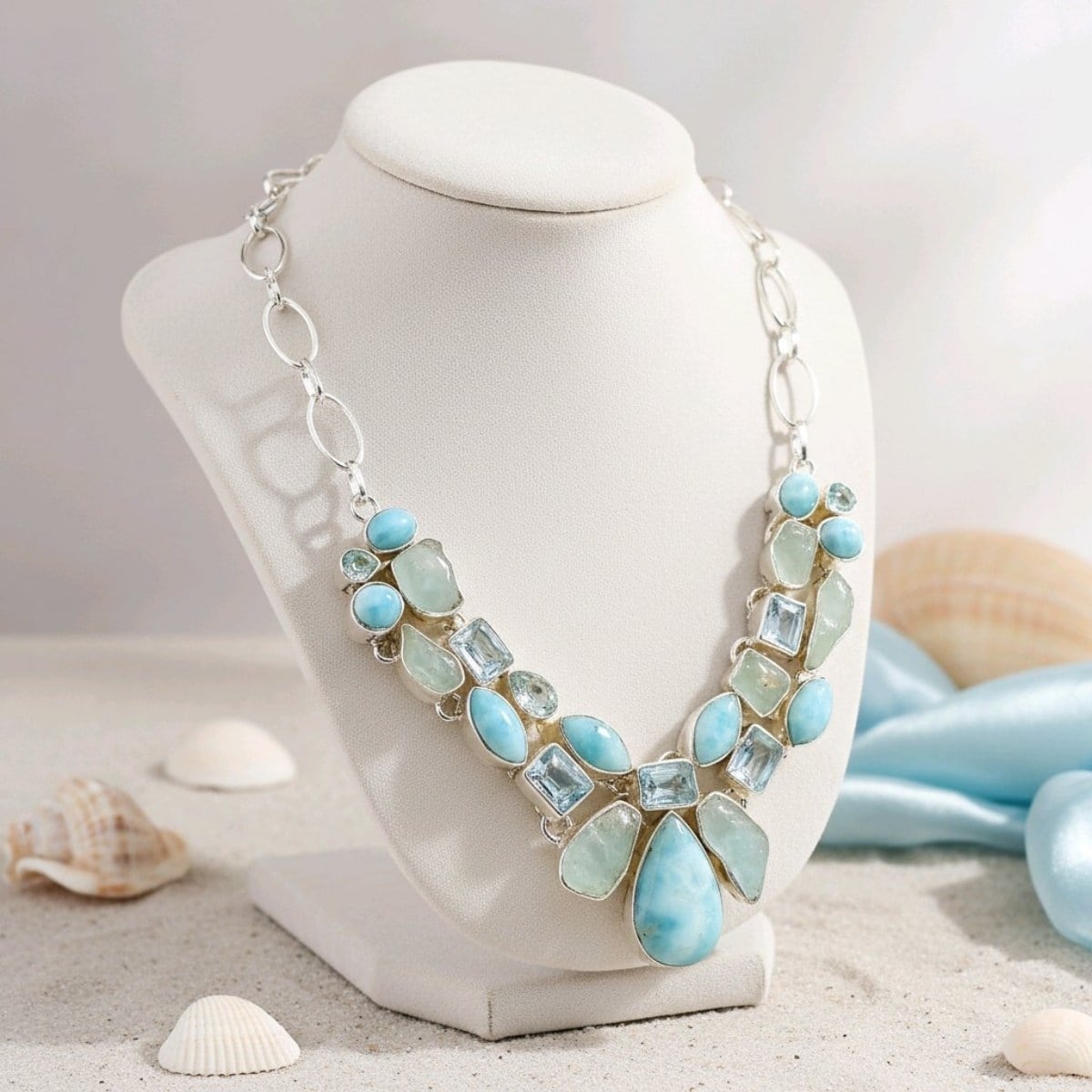 Larimar Taşı Özel Tasarım Gerdanlık – TSR1420