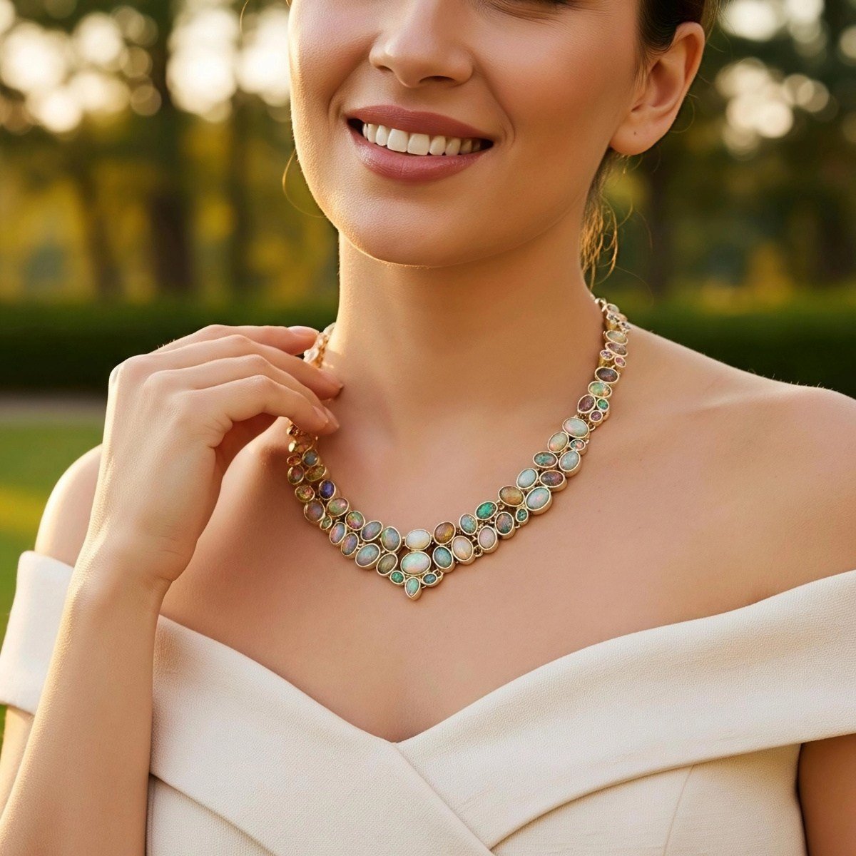 Opal Taşı Özel Tasarım Gerdanlık – TSR1435