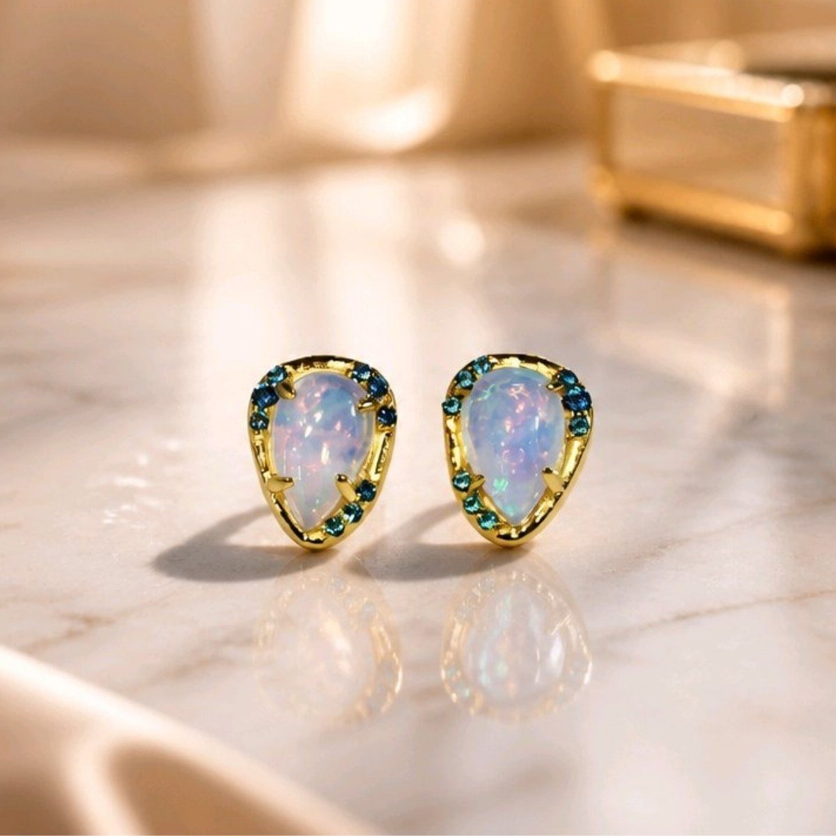 Opal Taşlı Özel Tasarım Küpe – KP1141