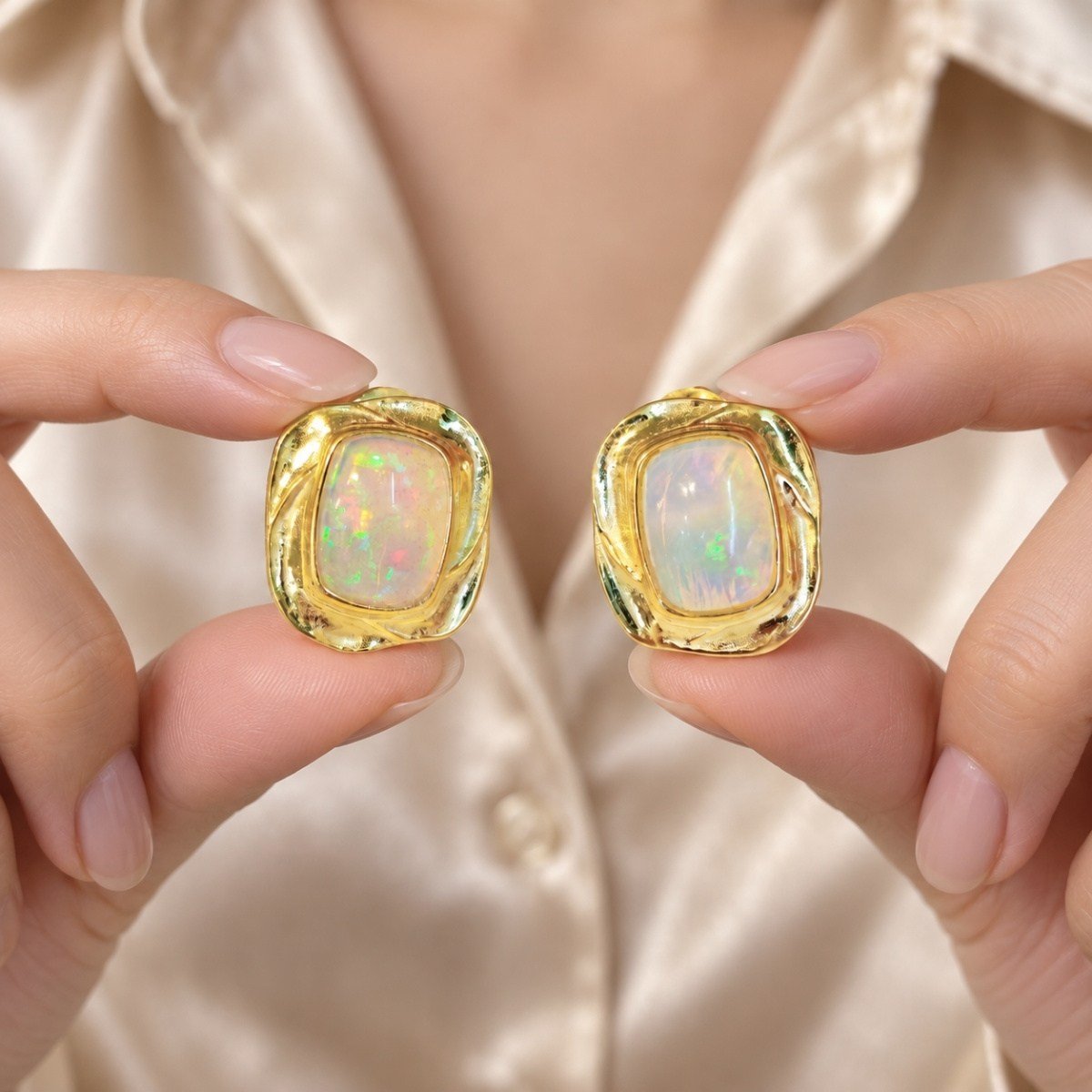 Opal Taşlı Özel Tasarım Küpe – KP1143