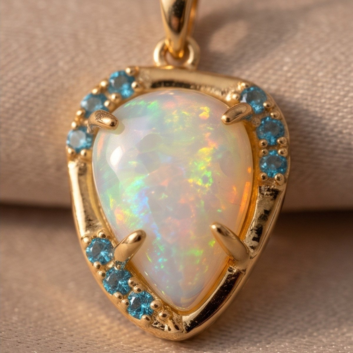 Opal ve Blue Topaz Özel Tasarım Kolye – TSR1483