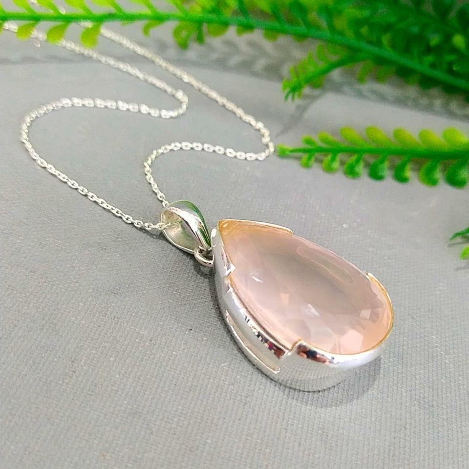 Pembe Kuvars Özel Tasarım Kolye