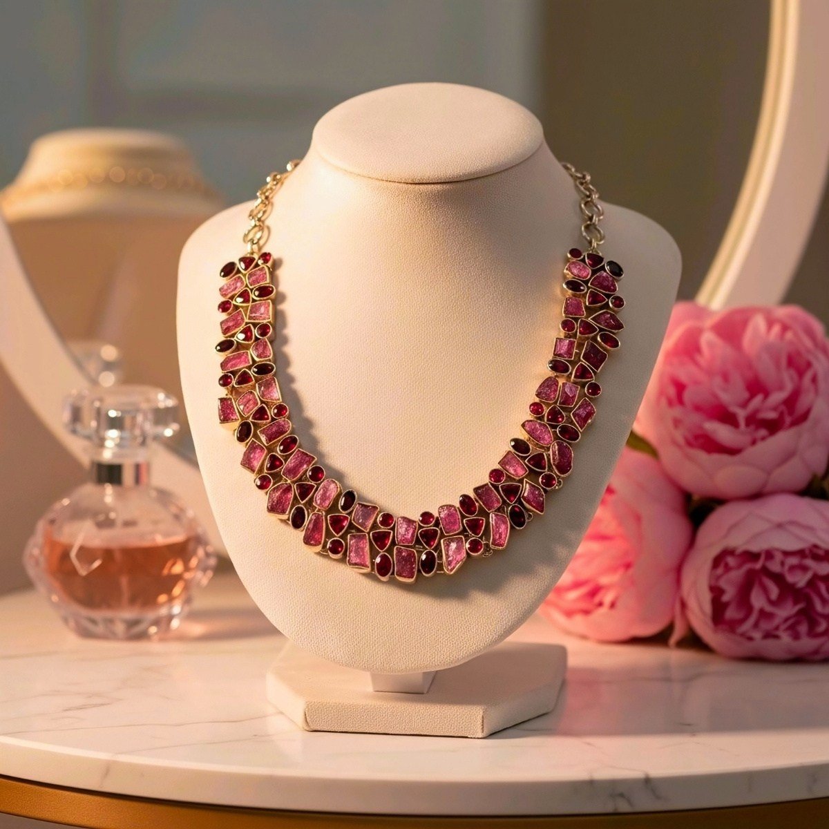 Pembe Turmalin Özel Tasarım Gerdanlık – TSR1424