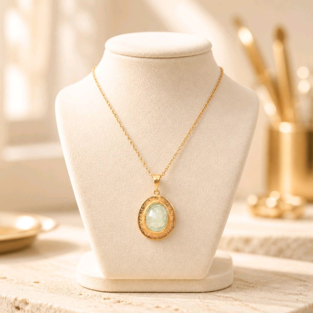 Prehnit Taşlı Özel Tasarım Kolye – TSR1476