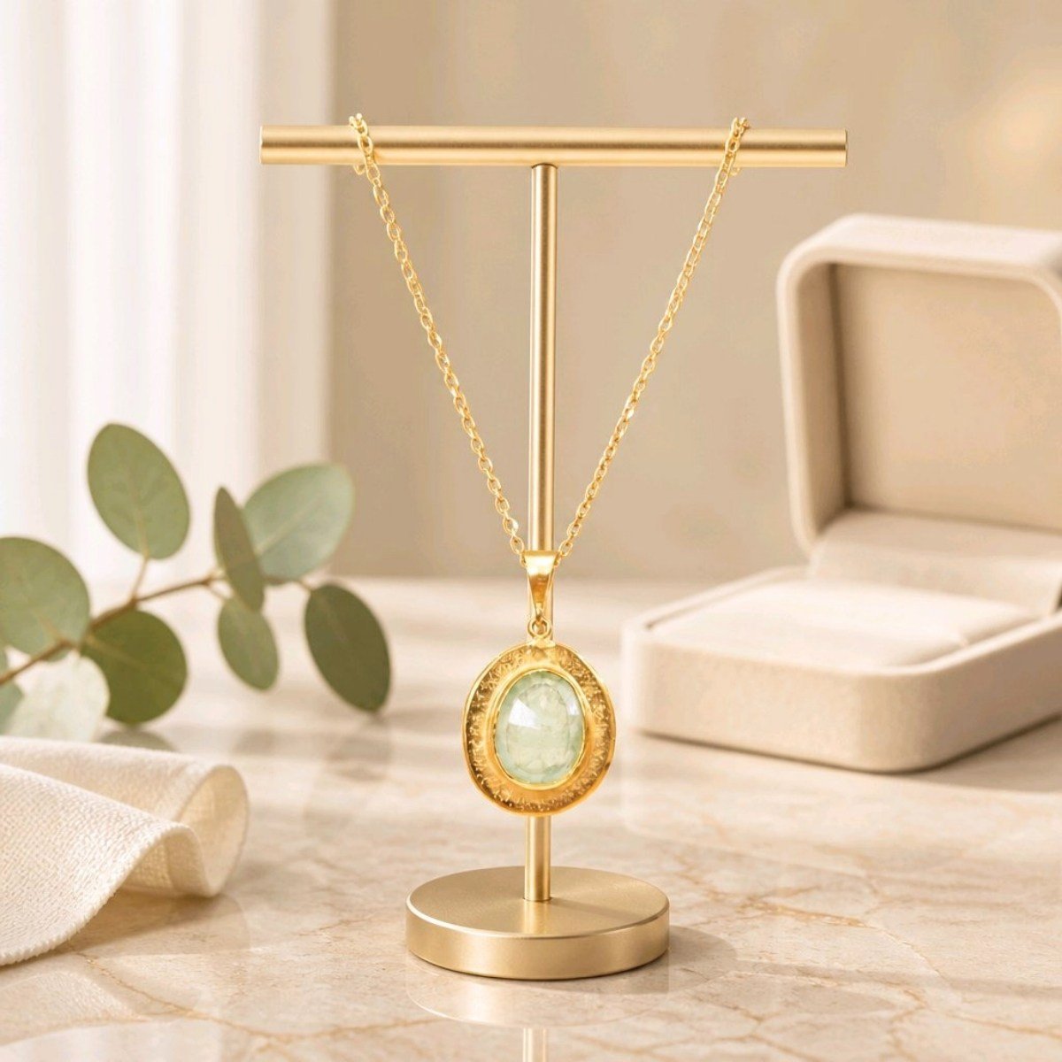Prehnit Taşlı Özel Tasarım Kolye – TSR1476