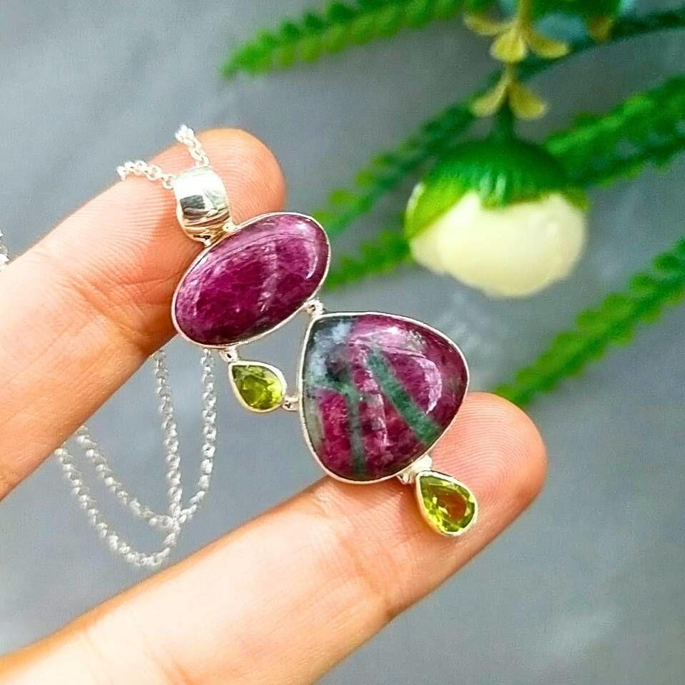 Rubyzoisit Taşı Özel Tasarım Kolye