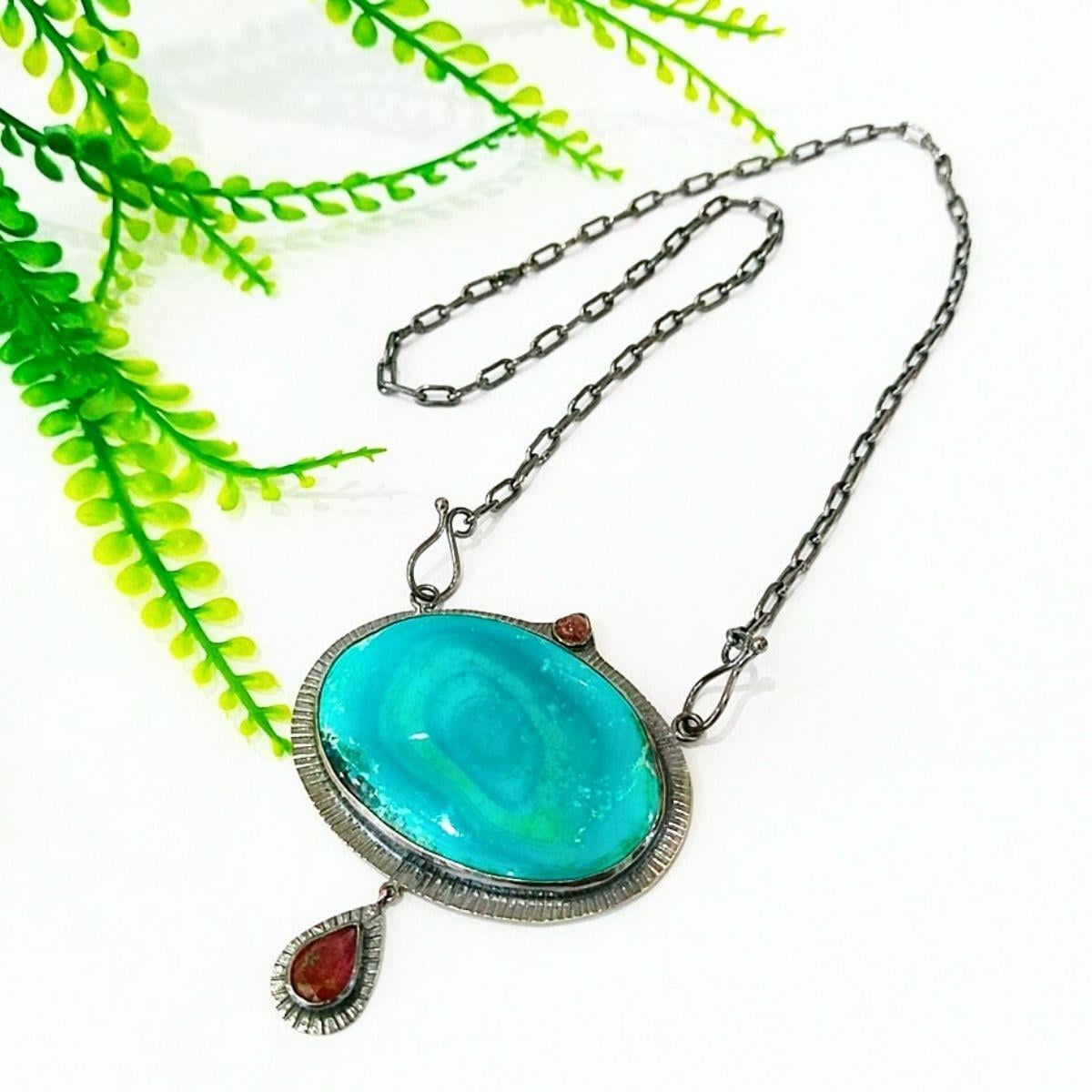 Shattuckite Taşı Özel Tasarım Kolye