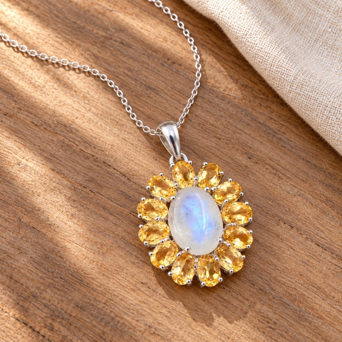 Sitrin ve Ay Taşı Özel Tasarım Kolye – TSR1486