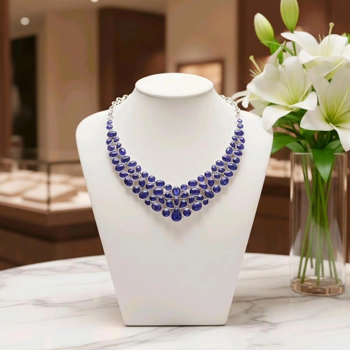 Tanzanit Taşı Özel Tasarım Gerdanlık – TSR1429