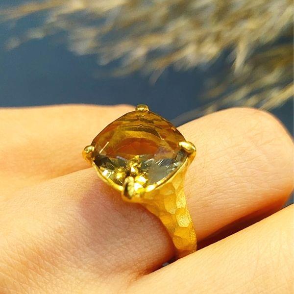 Topaz Taşlı Özel Tasarım Doğaltaş Yüzük