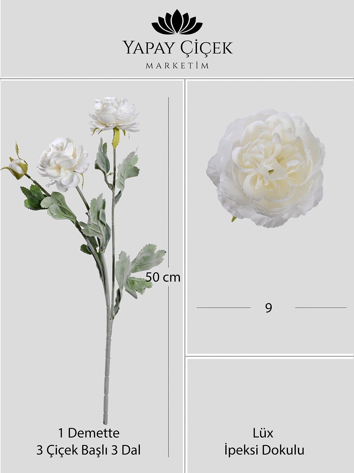 Yapay Beyaz Peony Şakayık