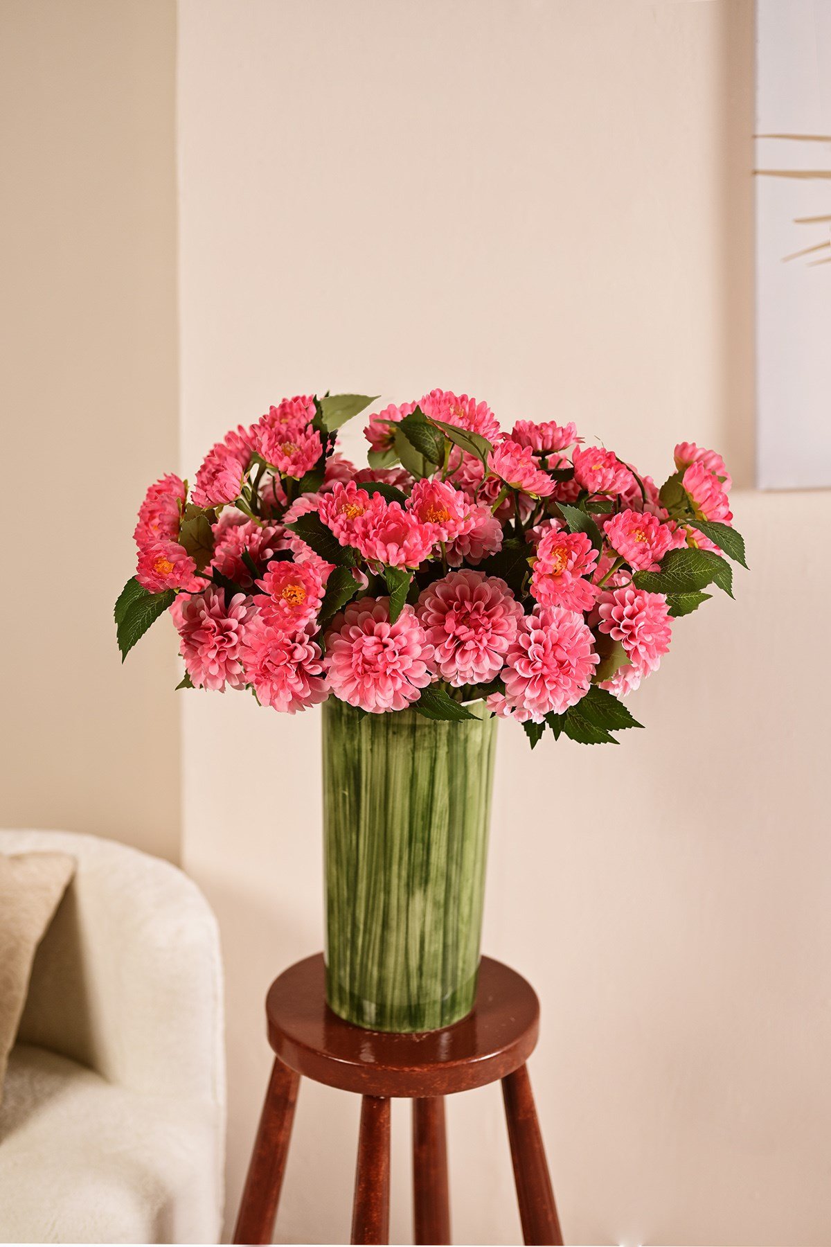 Yapay Pembe İkili Dahlia (yıldız Çiçeği)