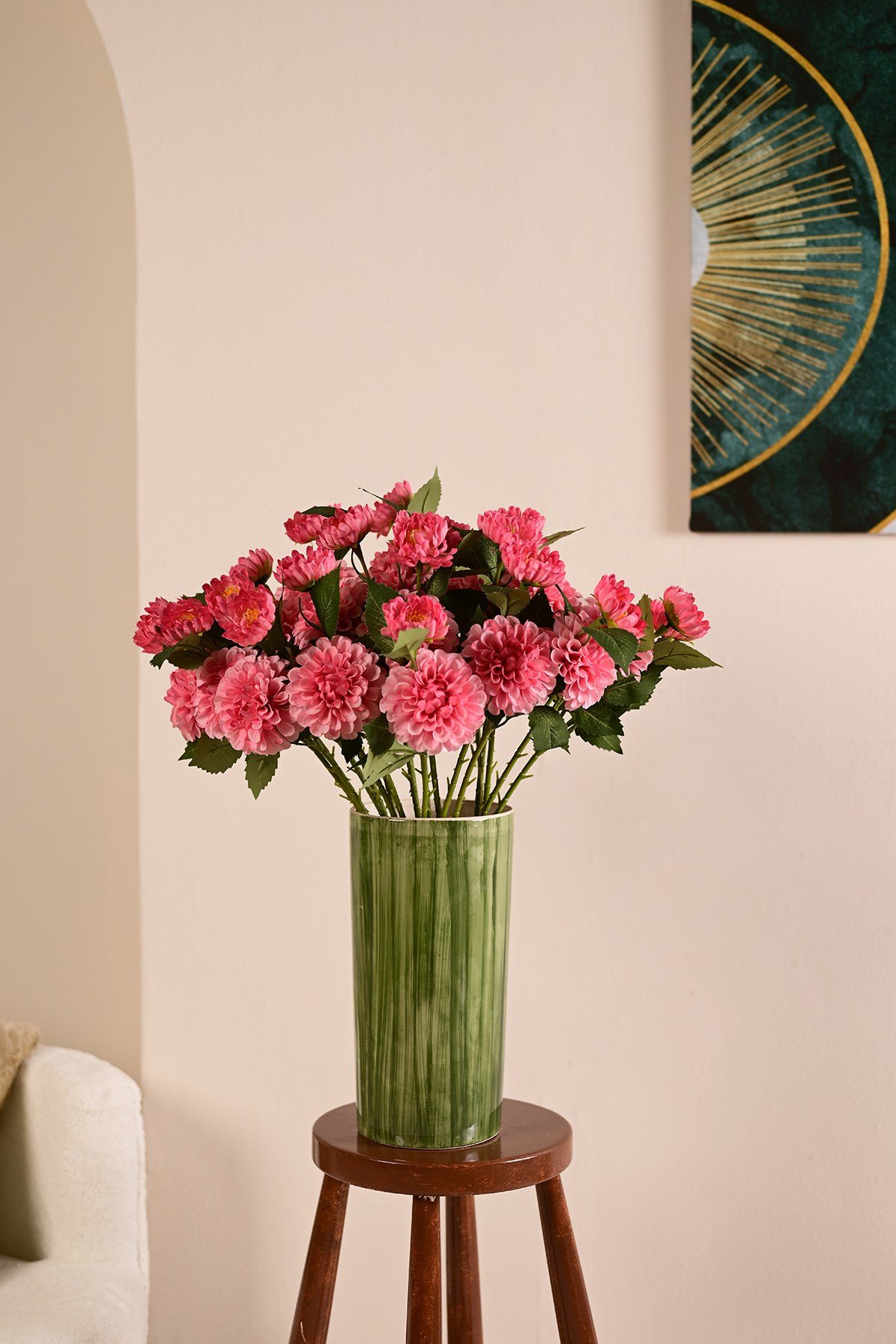 Yapay Pembe İkili Dahlia (yıldız Çiçeği)